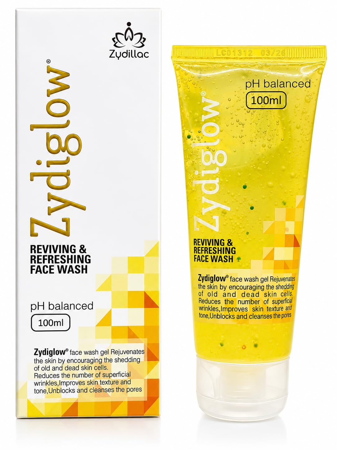Zydiglow Reviving & Refreshing Face Wash Gel 100Ml | Ph Balanced Daily Facial Cleanser | Gentle Cleansing Face Wash For Fresh, S