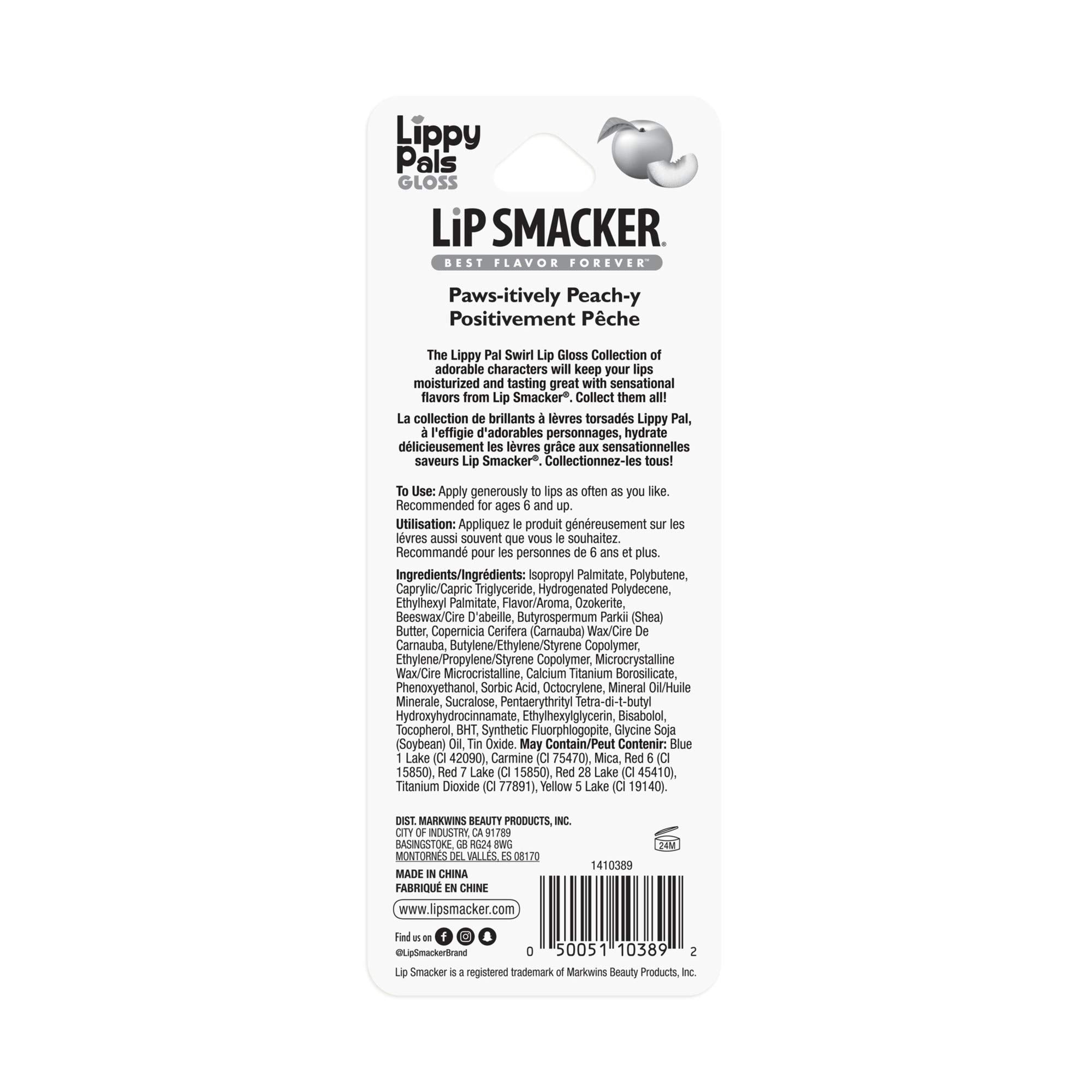 Lip Smacker Lippy Pals Swirls Panda, Flavored Moisturizing & Smoothing Soft Shine Lip Balm, Hydrating & Protecting Fun Tasty Glo