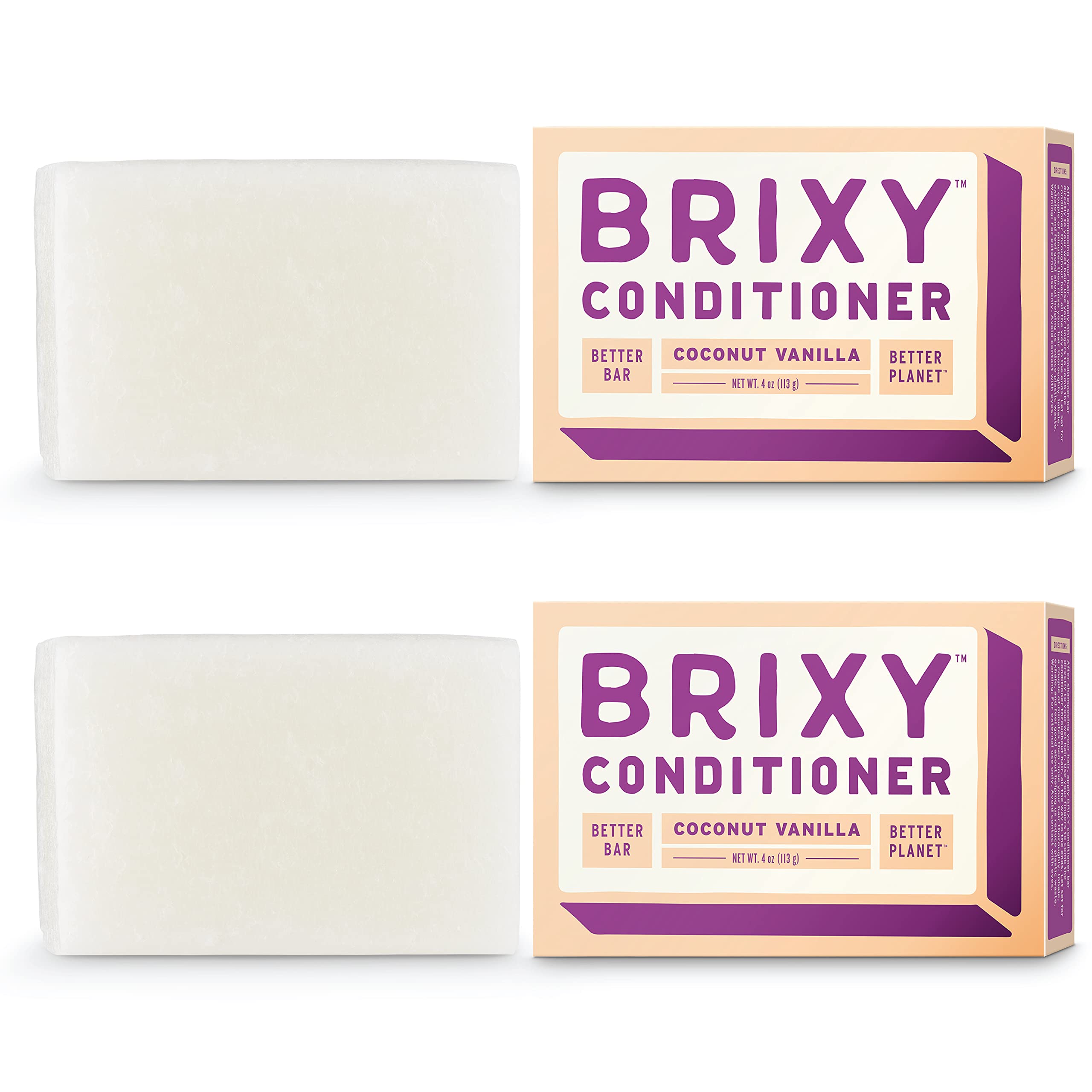 BRIXY Conditioner Bar for Hydration & Softness, Vegan & Plastic Free, All Hair Types, pH Balanced & Safe for Color Treated Hair 