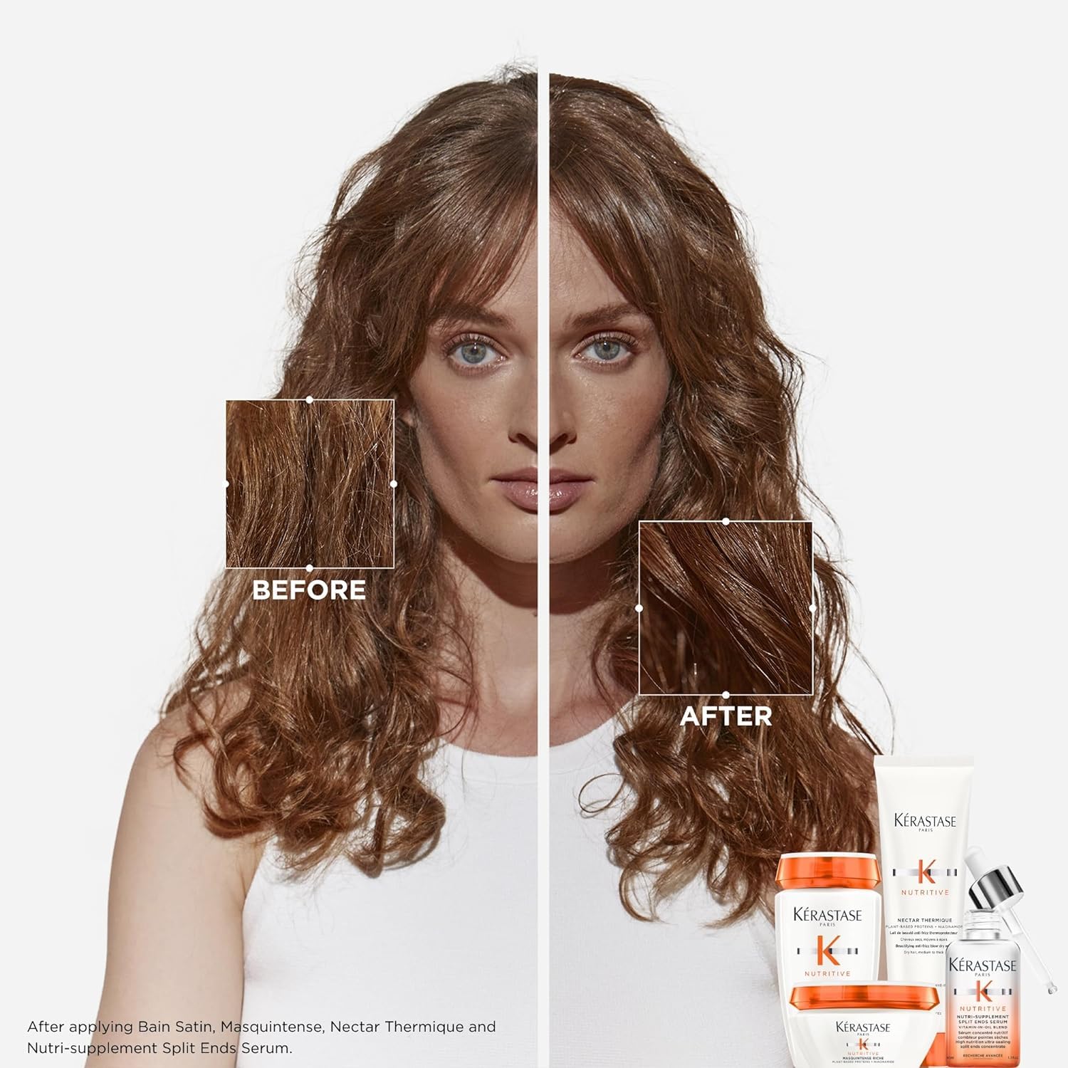 Kerastase Nutritive Bain Satin Shampoo  Gently Cleanses & Replenishes Moisture  With Plant-Based Proteins & Niacinamide  For Fin