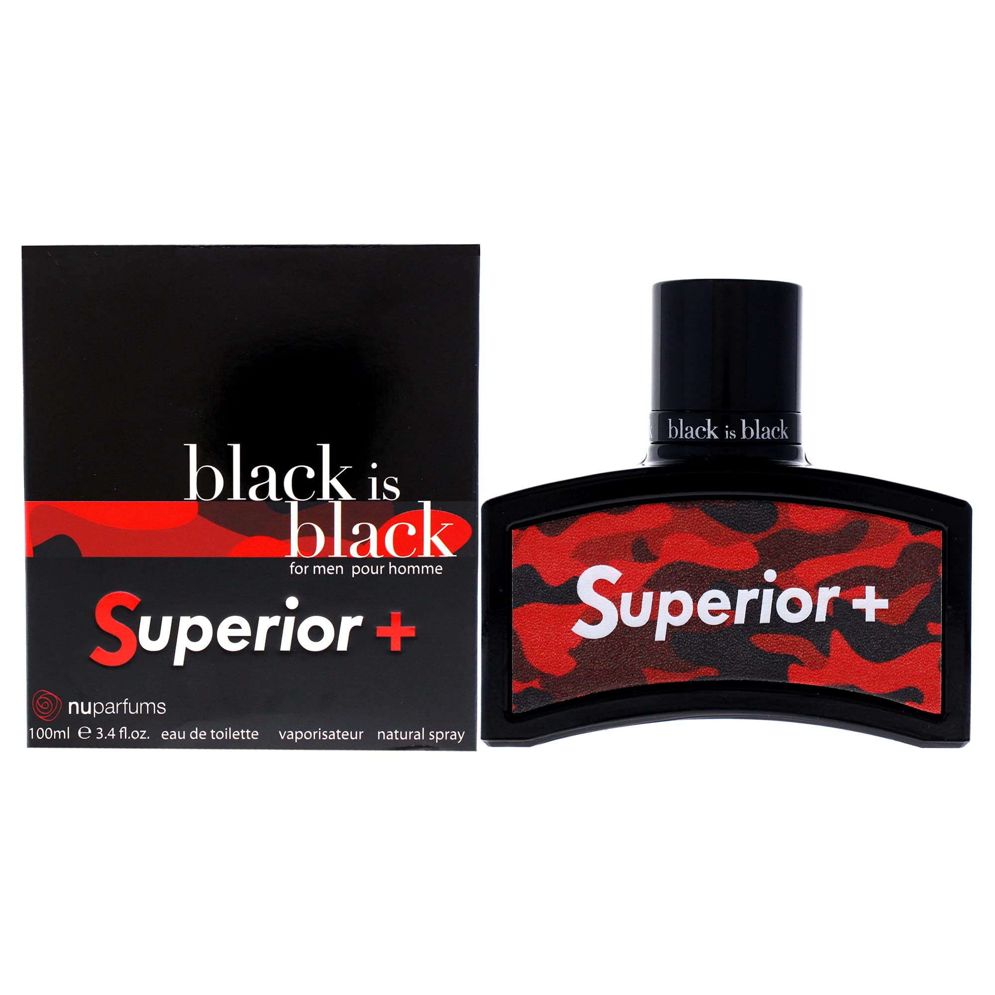 Black Is Black Superior By Nu Parfumes, 3.4 Oz Eau De Toilette Spray For Men