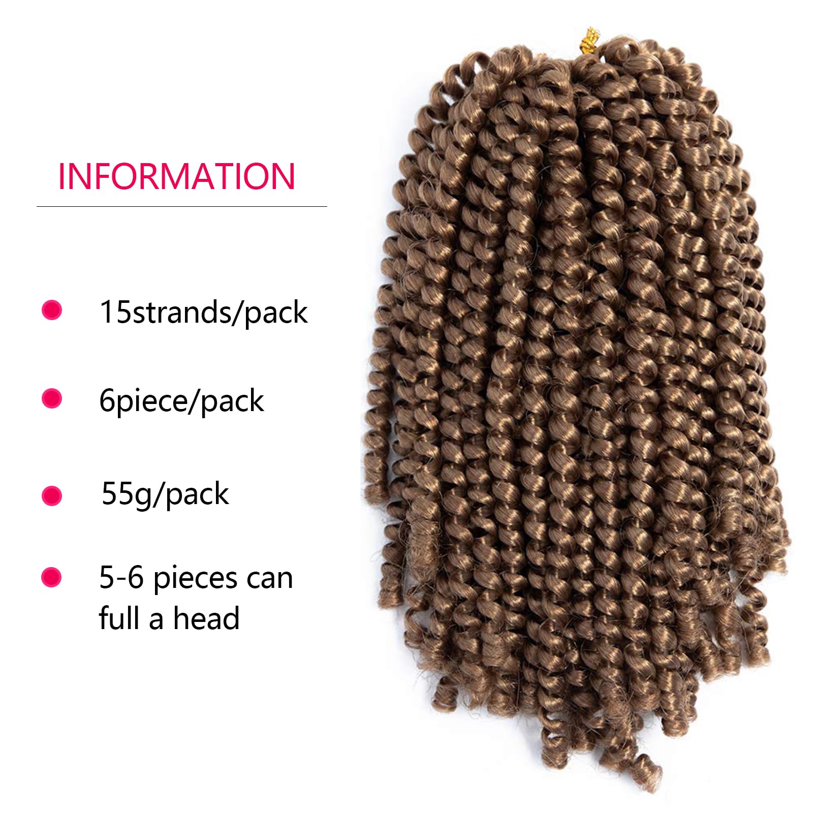 Spring Twist Hair 14 Inch Spring Twist Crochet Hair 6 Packs Spring Twist Braiding Hair For Butterfly Locs Soft Locs Low Temperat