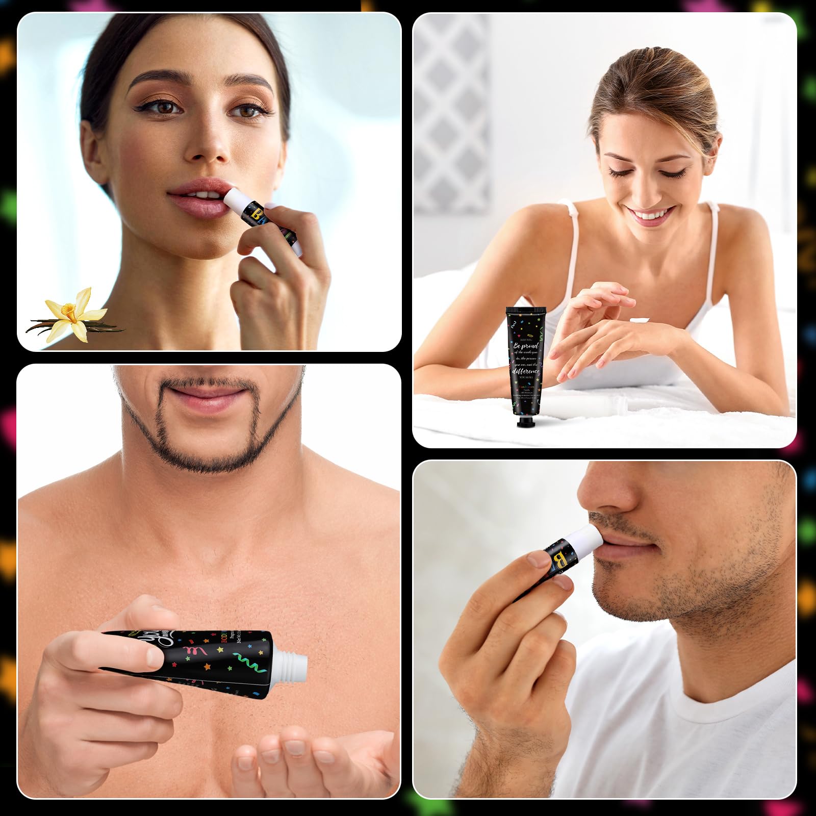 Dimsile 100 Pieces Christmas Employee Appreciation Gifts Bulk Lip Balm Hand Body Lotions Teacher Staff Team Thank You Gifts Chri