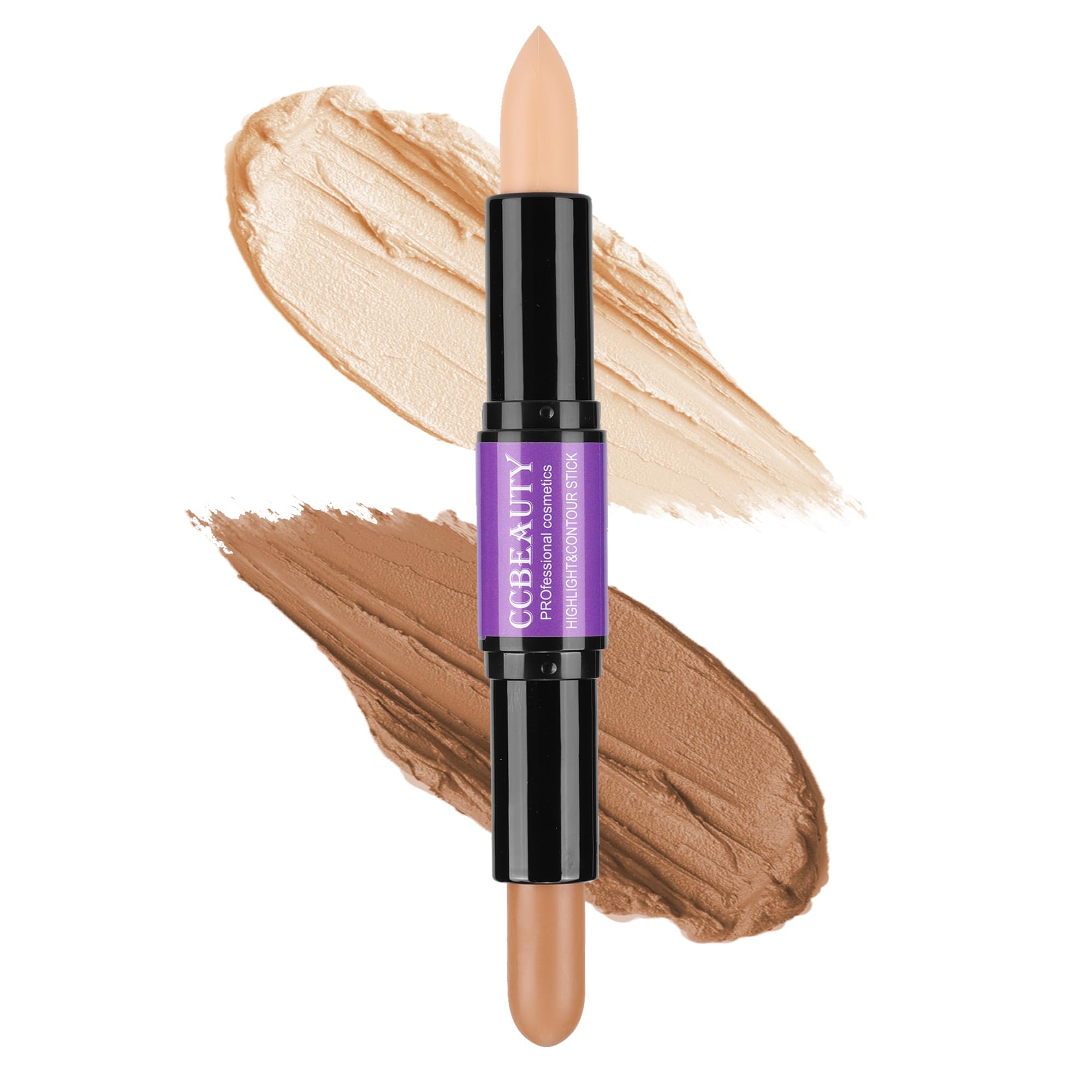 Ccbeauty 2-In-1 Matte Contour Stick Makeup,Cream Dual Highlighter Bronzer Stick, Highlighting & Contouring Kit, Highlight Concea