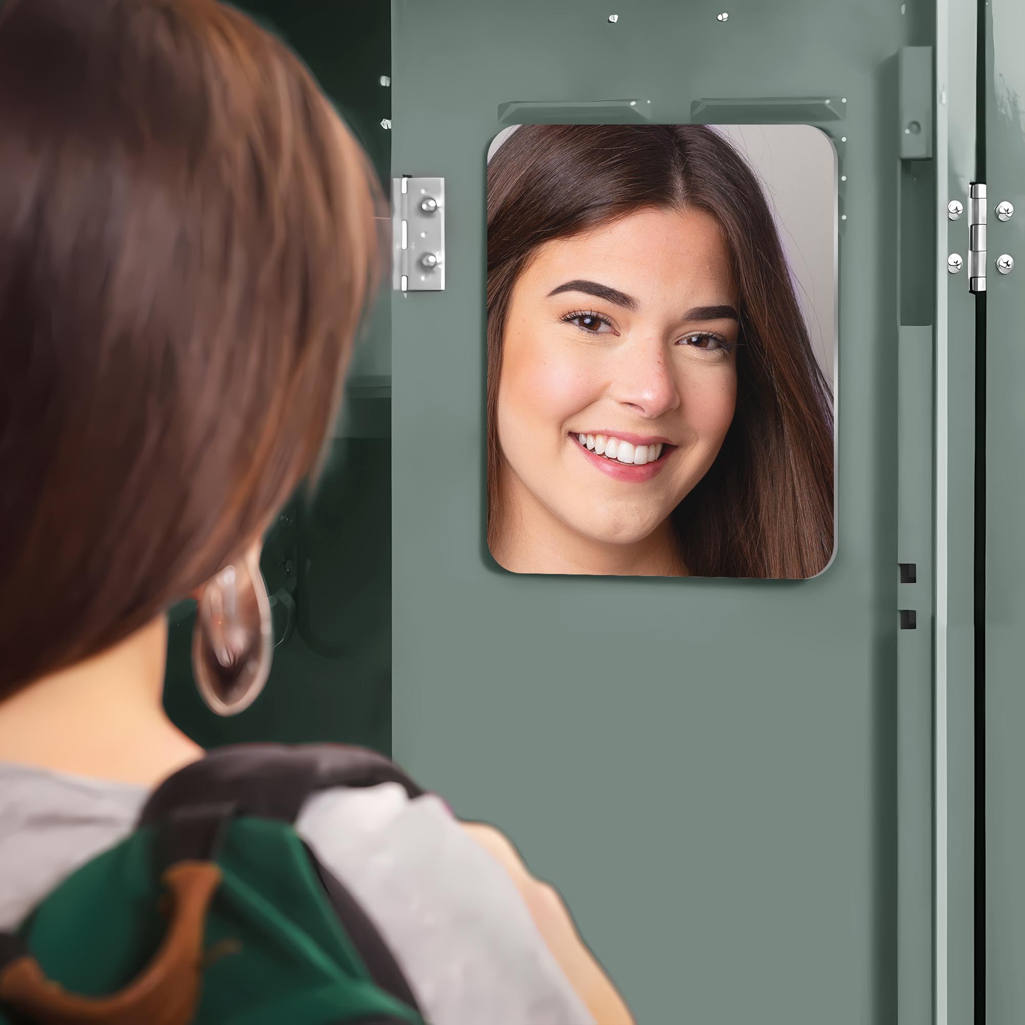Mavoro Magnetic Locker Mirror | 7X9In Acrylic Mirror - Unbreakable Mirror | Sleek Frameless Mirror | Glassless Safety Kids Mirro