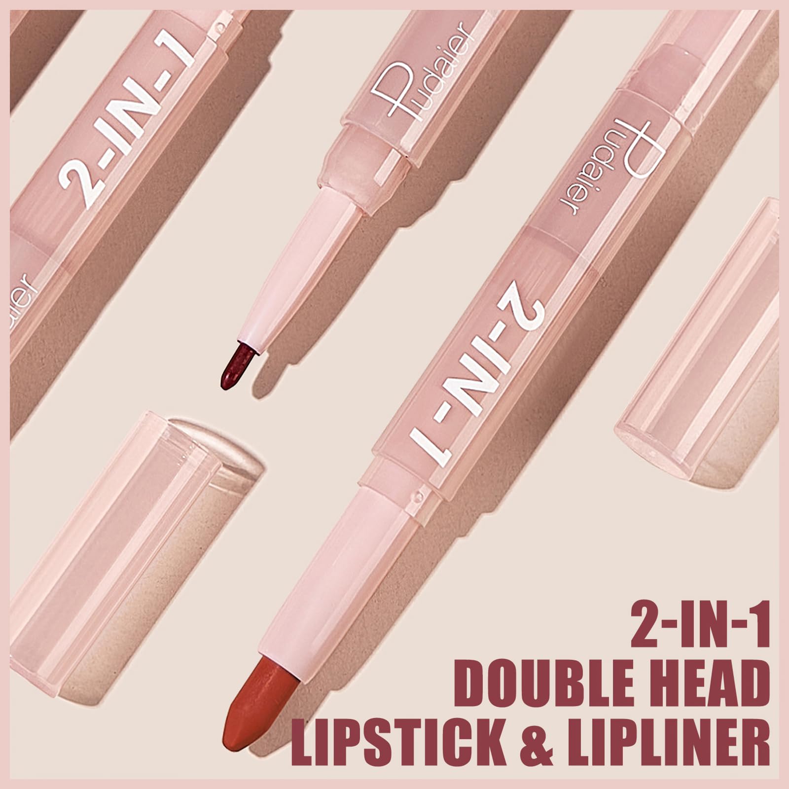 Mielikki Lip Liner And Lipstick Makeup Set, 2-In-1 Double Head Lipstick, Highly Pigmented Matte Lip Crayon, Long Lasting, Waterp