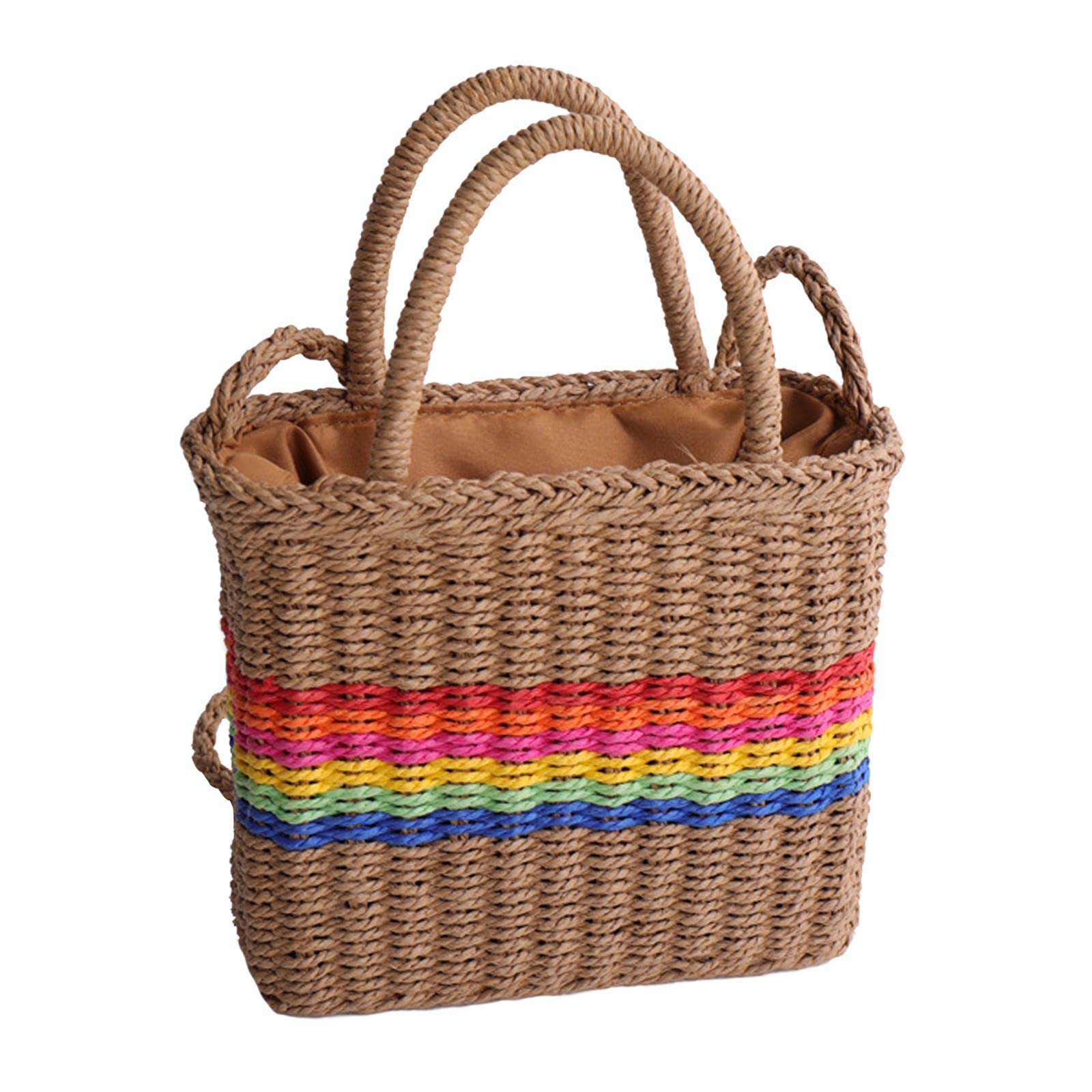 Enakshi Women Straw Handbag Tote Shoulder Bags Chic Casual For Holiday Vacation Khaki |Clothing, Shoes & Accessories | Womens Ha