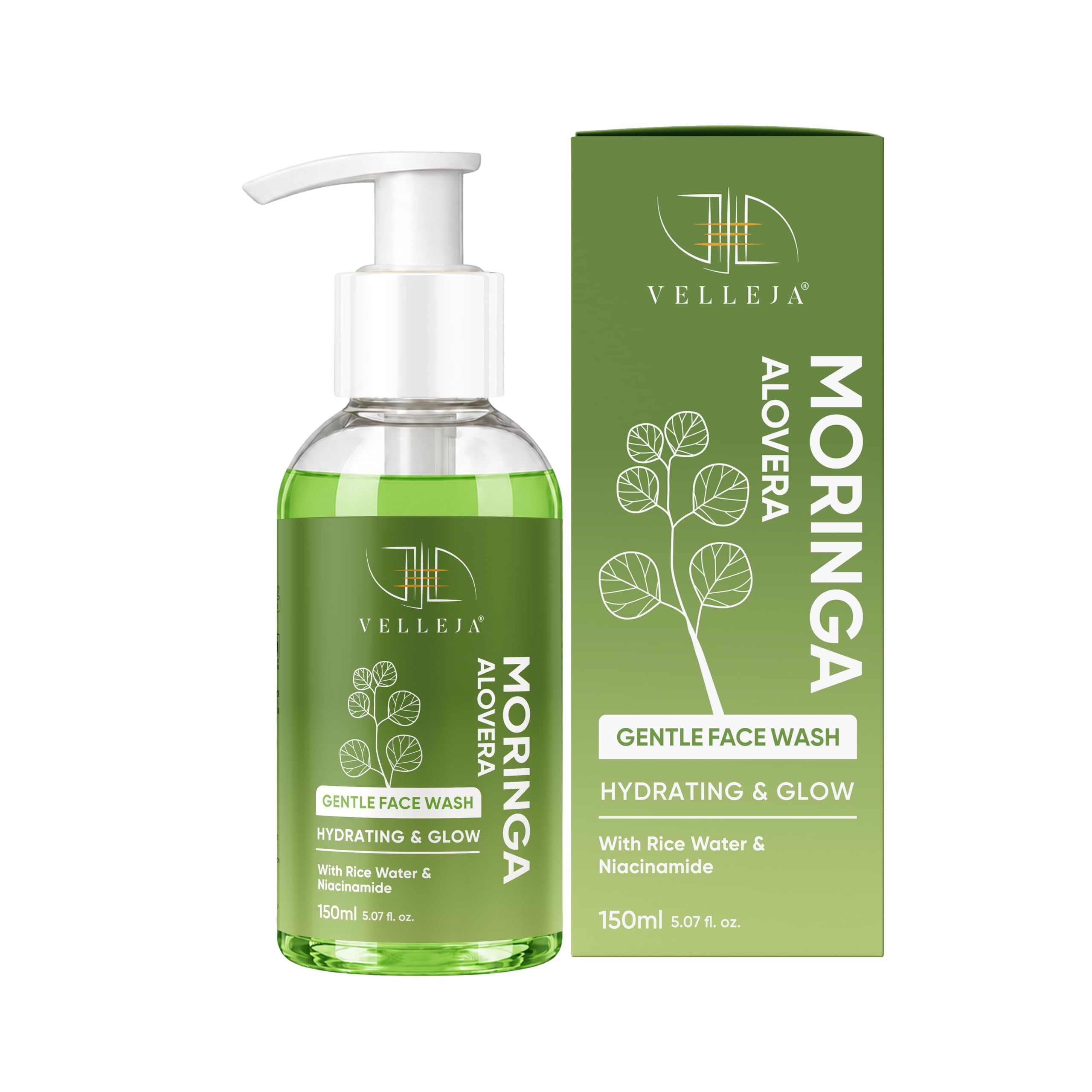 Velleja Skin Brightening & Hydrating Ayurvedic Face Wash | Gentle Cleanser With 5% Niacinamide & Rice Water | Suitable For Extra