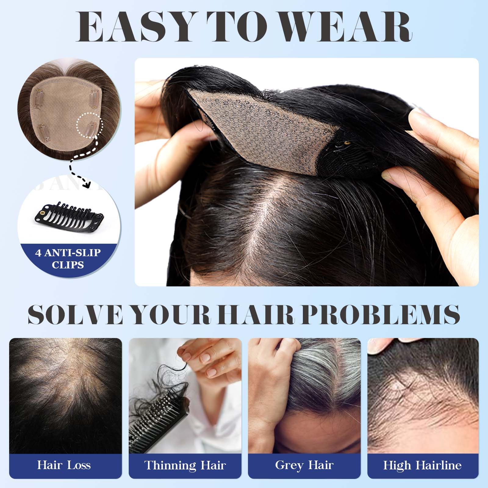 Haircube Hair Topper 5''*5.5'' Base Hair Toppers For Women Real Human Hair