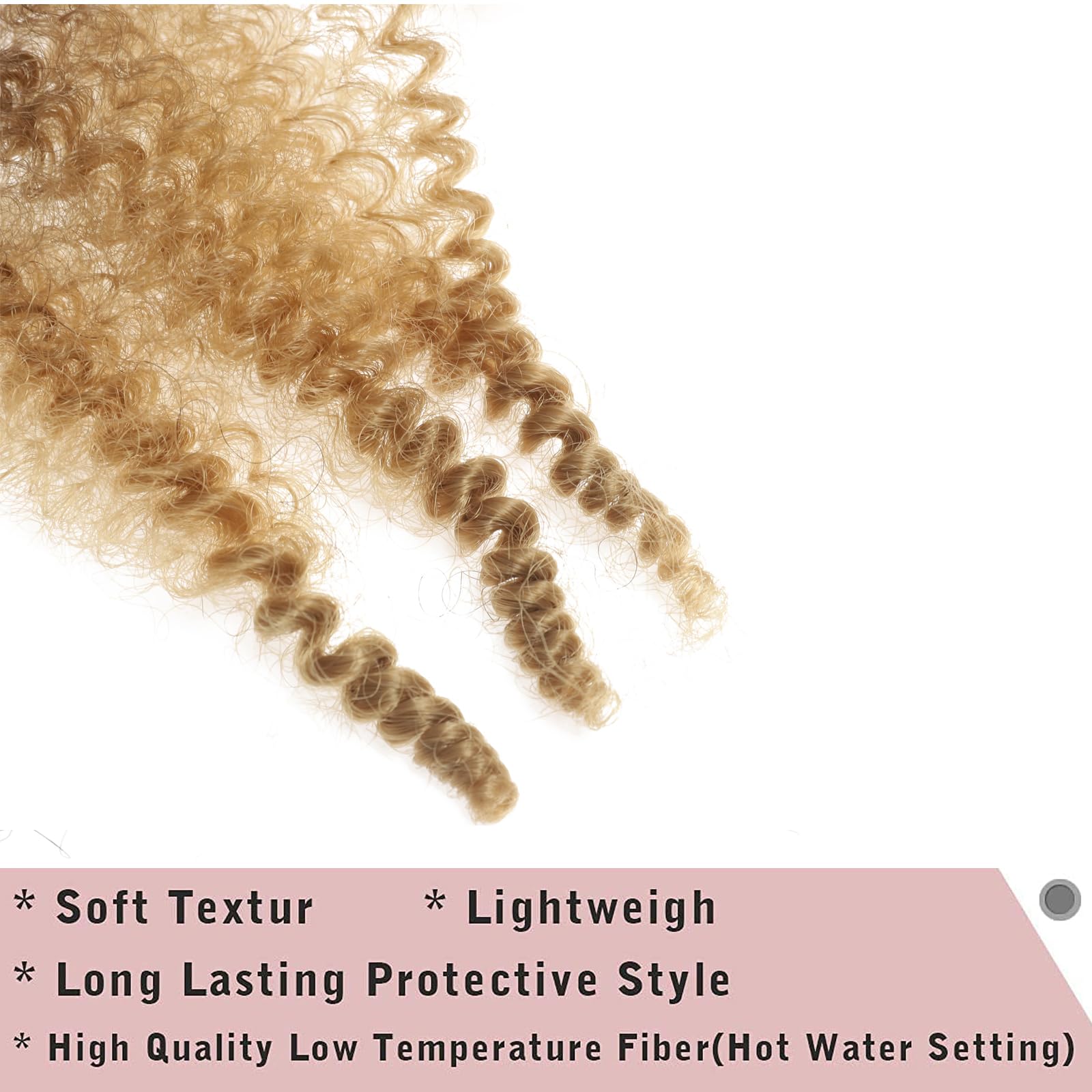 Brown Blonde Ombre 8 Packs Springy Afro Twist Hair 16 Inch Pre-Separated Kinky Marley Twist Braiding Hair Soft Crochet For Distr