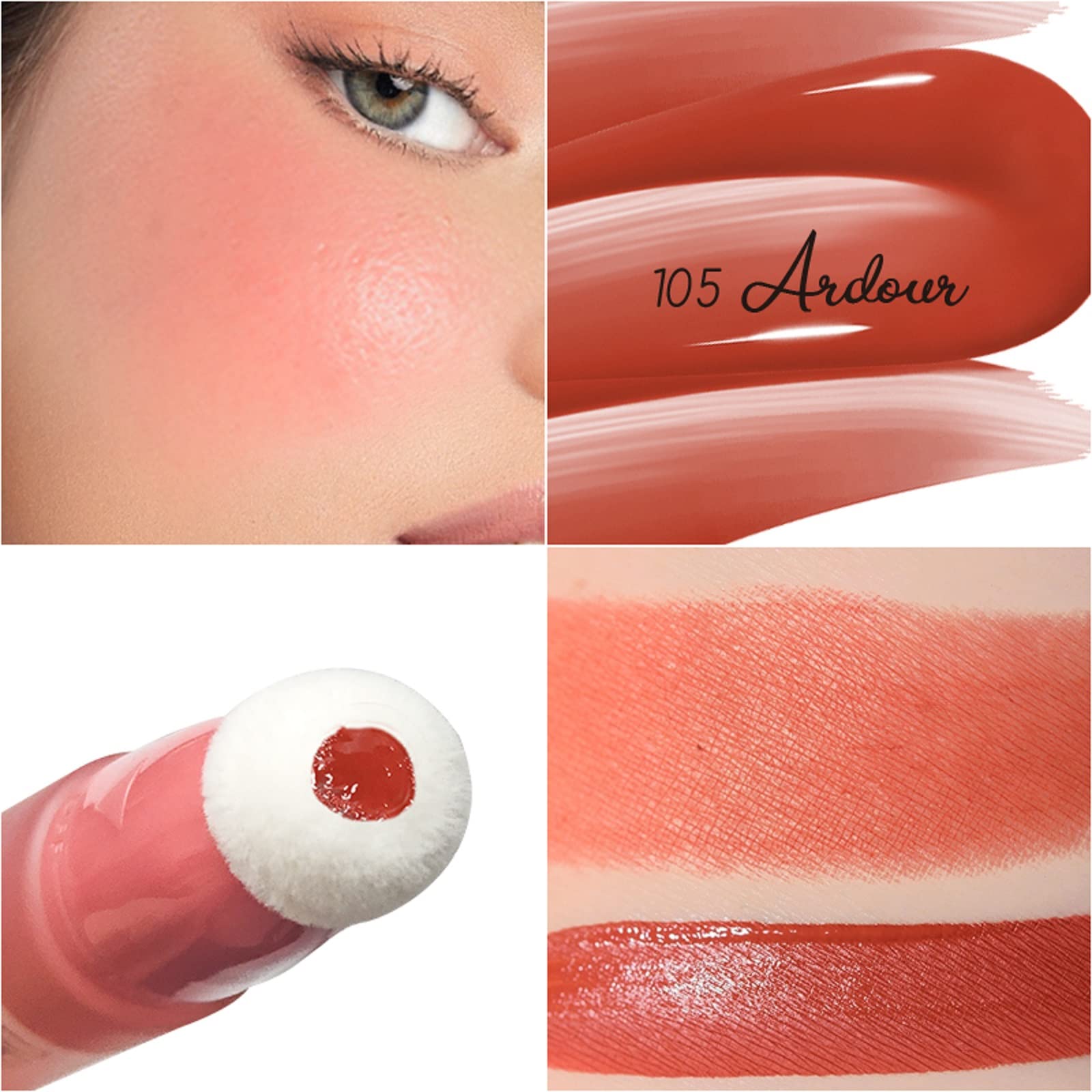 Paminify Blush Beauty Wand,Matte Face Blush Contour Wand With Cushion Applicator,Smooth Creamy Liquid Blush Wand,Blendable Blush