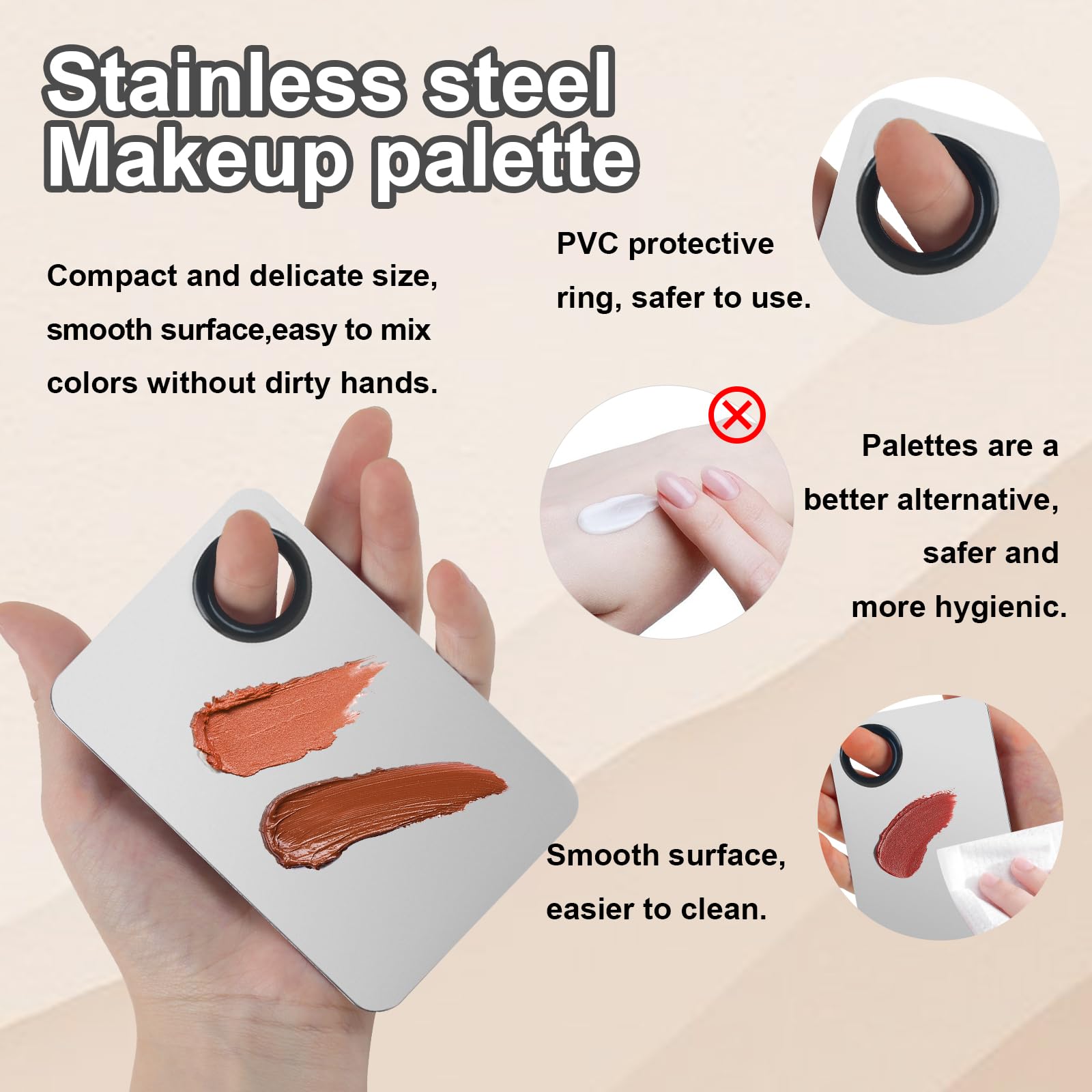 5Pcs Makeup Spatula Korean Set,Including Foundation Spatula Makeup Korean Stainless Steel Makeup Palette Acrylic Cosmetic Palett