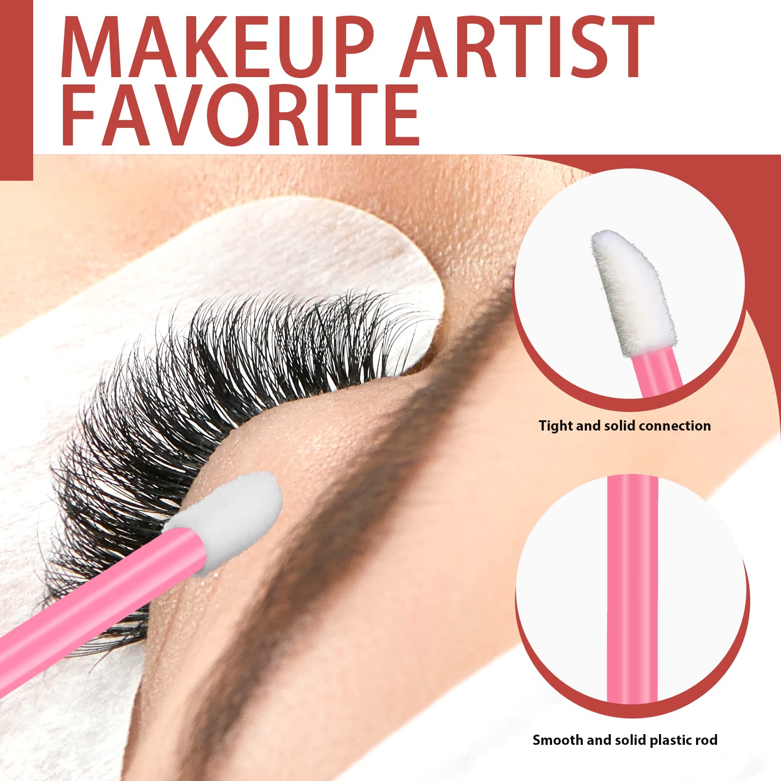 Teenitor 600 Pcs Lip Applicators Disposable Lip Brush, Lip Wands Applicators, Lipstick Applicators Disposable Doe Foot Applicato