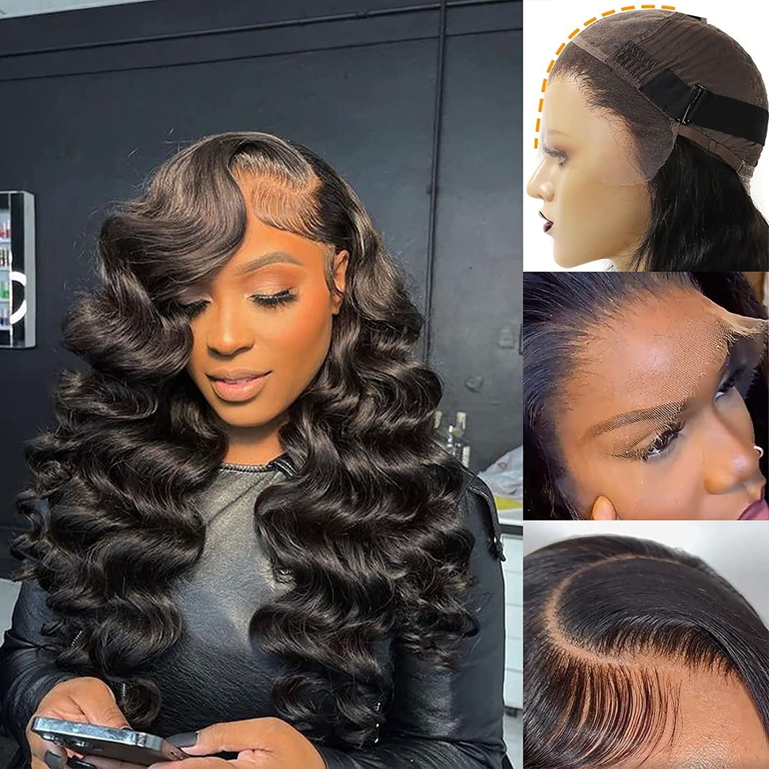 BEEOS 13x6 Ultra-fitted HD Lace Front Wig, 0.10mm Ultra-thin SKINLIKE Real HD Lace Human Hair Body Wave Wig 250% Density Pre Plu