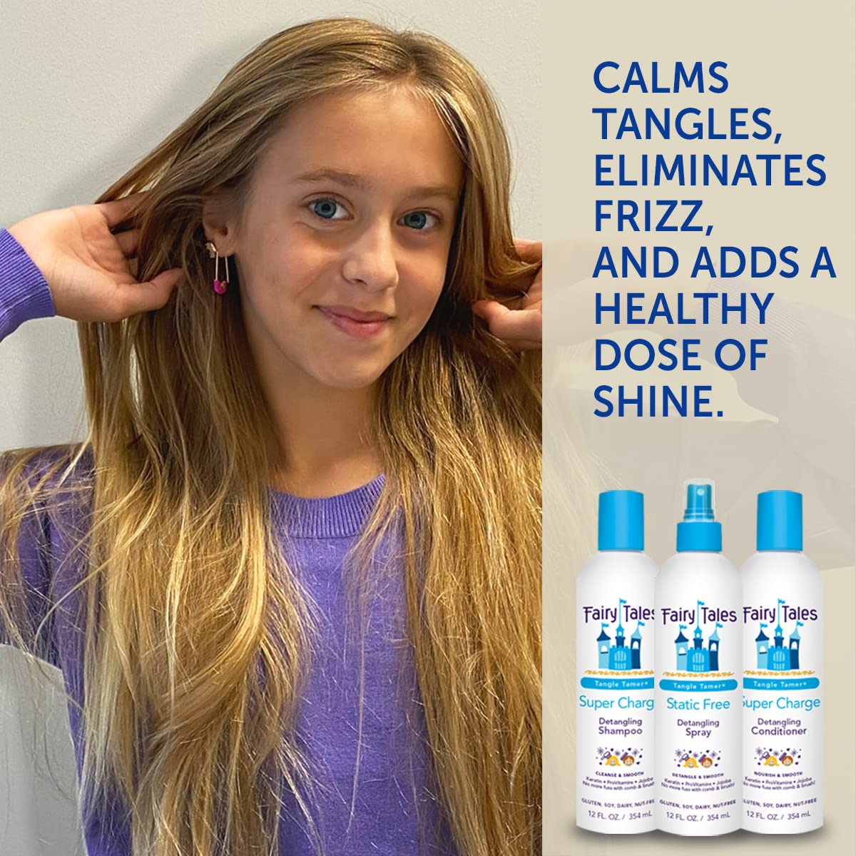 Fairy Tales Tangle Tamer Detangling Conditioner for Kids - Ultra Moisturizing and Anti Frizz Protection - Paraben Free, Sulfate