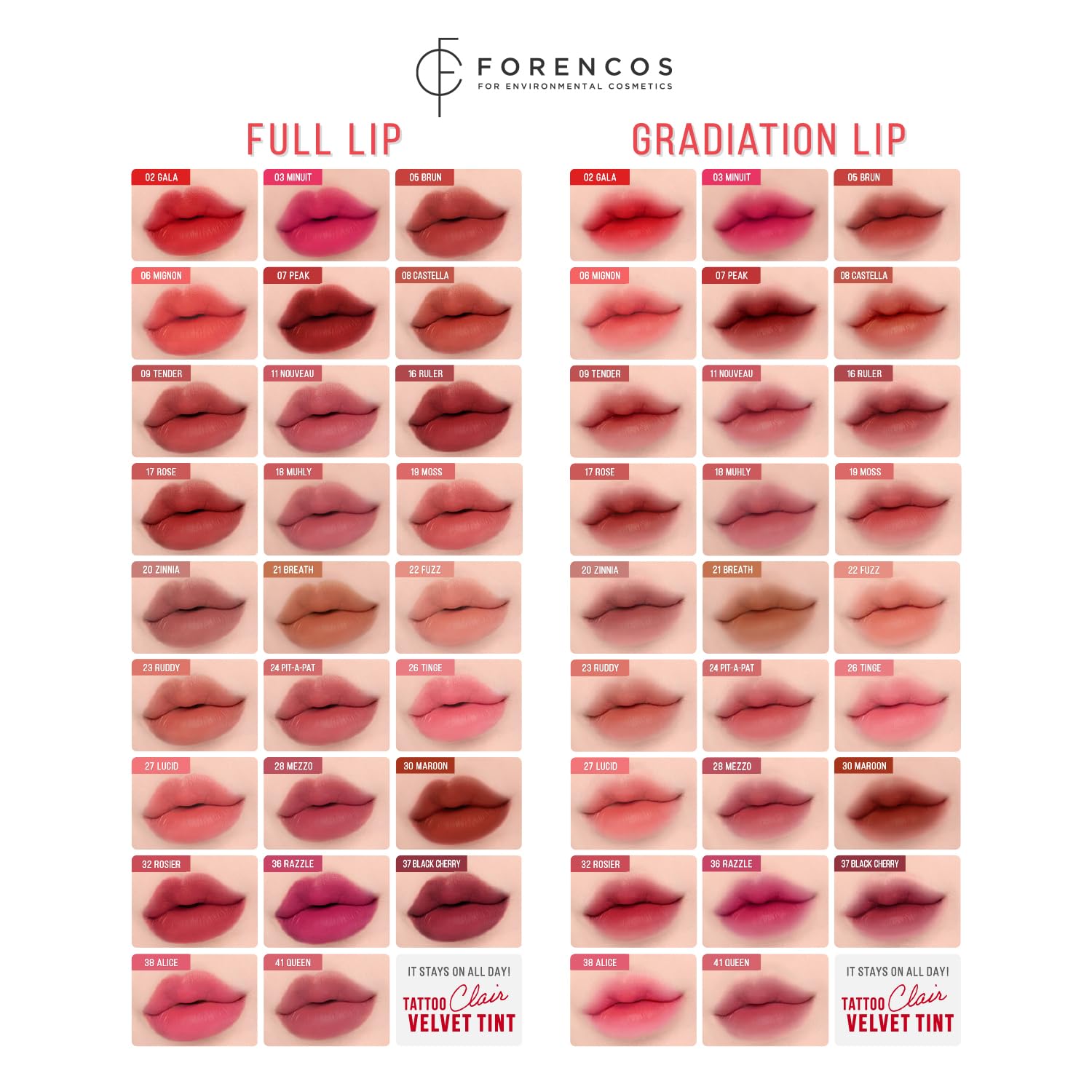 Forencos Long Lasting Waterproof Lip Stain Liquid Lipstick, Velvet Matte, Longwear, High Pigmentation, Tattoo Lips, Weightless,
