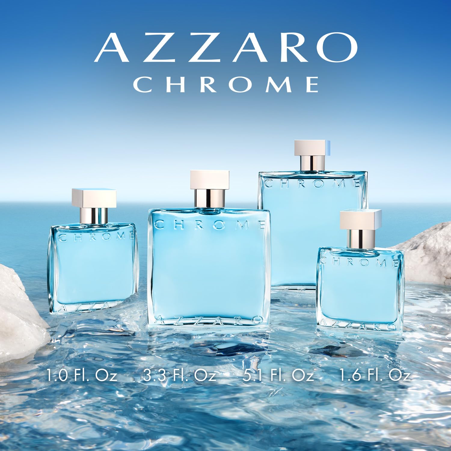 Azzaro Chrome Eau De Toilette - Fresh Mens Cologne - Citrus, Aquatic & Woody Summer Fragrance - Lasting Wear - Luxury Perfumes F