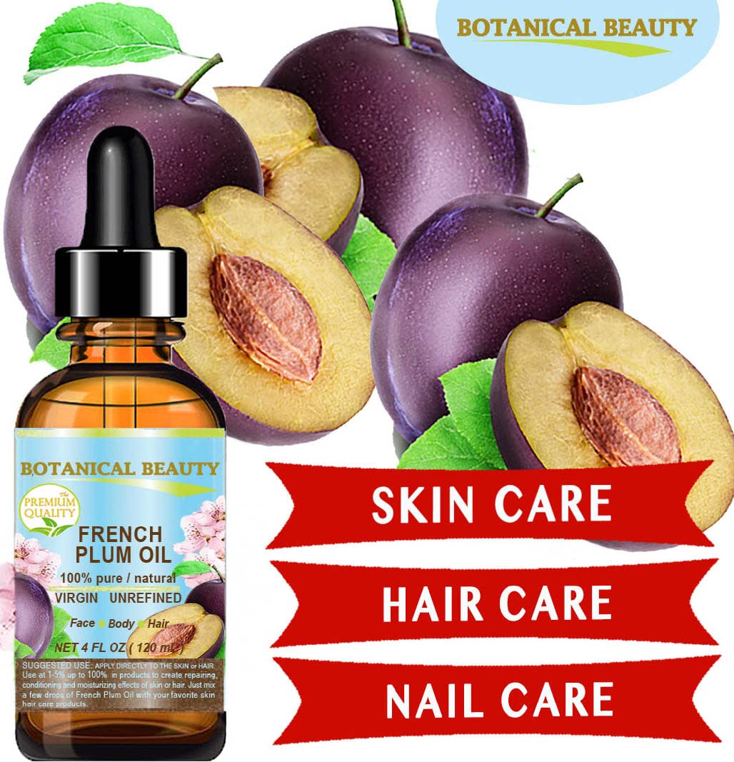 Plum Oil French. 100% Pure Natural Virgin Unrefined Undiluted Cold Pressed Carrier Oil. For Face, Skin, Hair, Body, Lips, Nails