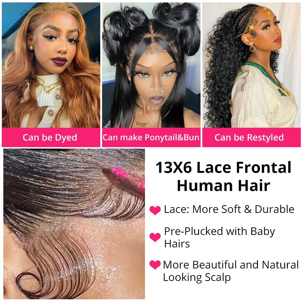 Ghotool 200% Density 13X6 Body Wave Lace Front Wigs Human Hair Wigs For Women Hd Lace Glueless Wigs Human Hair Pre Plucked With