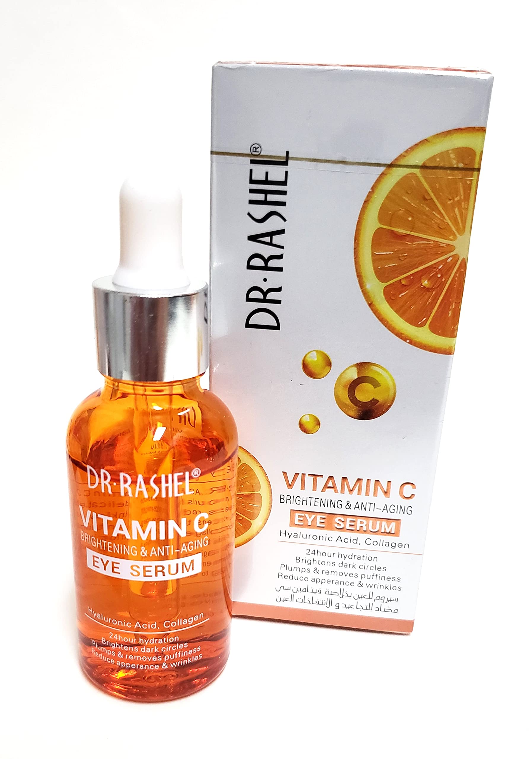 Dr Rashel Vitamin C Eye Anti - Aging Serum Essence | Hyaluronic Acid and Collagen, Reduce Wrinkles, Remove Dark circles & Puffin