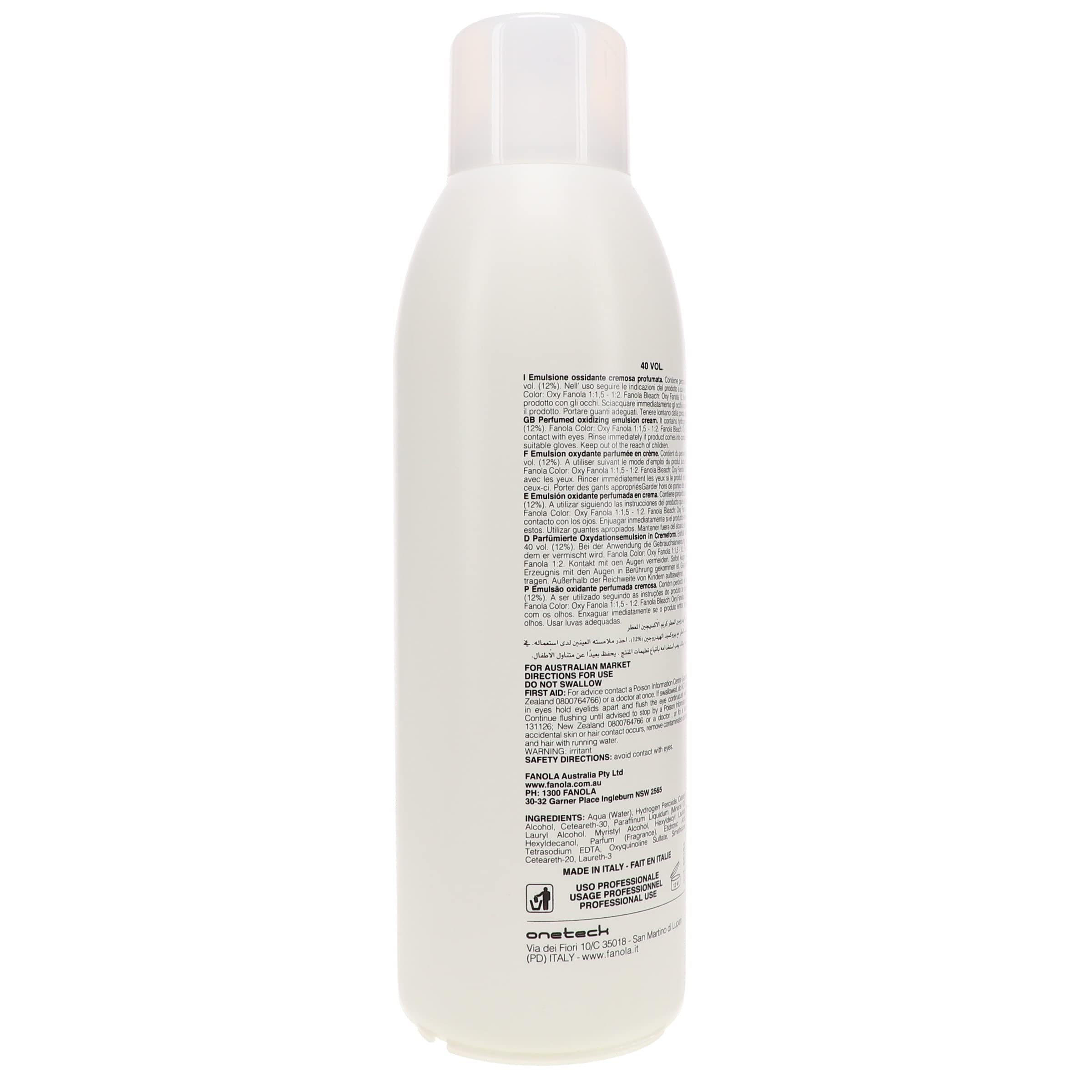 Fanola 40 Vol Perfumed Cream Developer, 1000 Ml