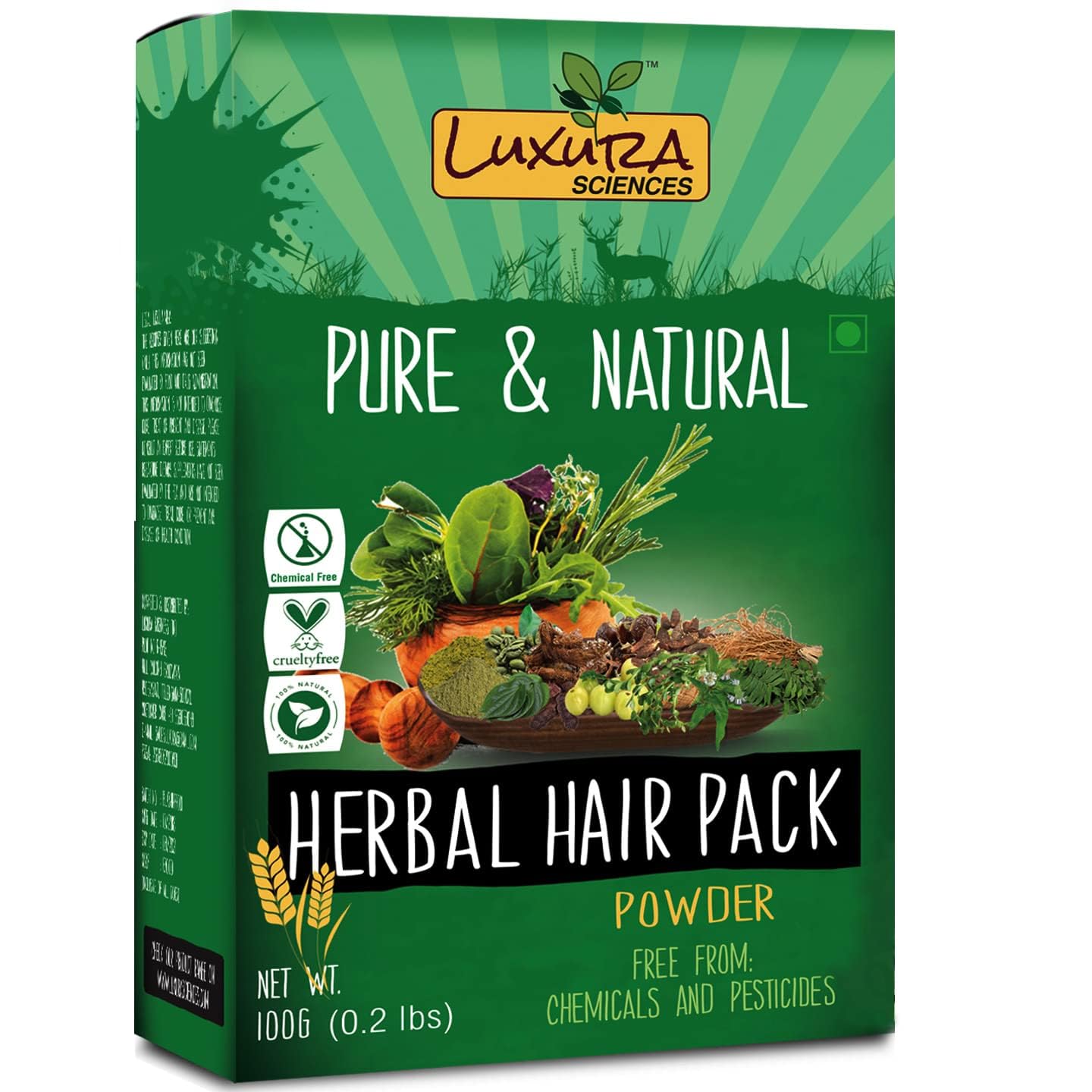 Luxura Sciences Natural Hair Pack 100 G For Dry Hair | Nourishing Mask For Hydration, Softness & Manageability | All Hair Types