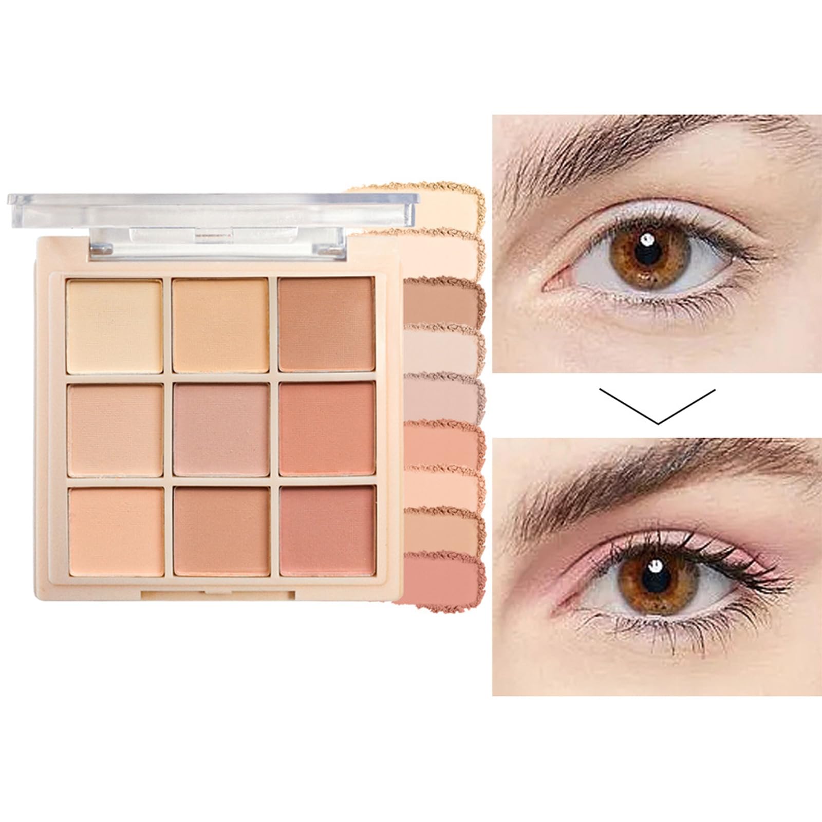 Meicoly 9 Colors Glitter Eyeshadow Palette,Long Lasting Shimmer Eye Makeup,Waterproof Shimmer Matte Shade,Glitter Eye Shadow Eye
