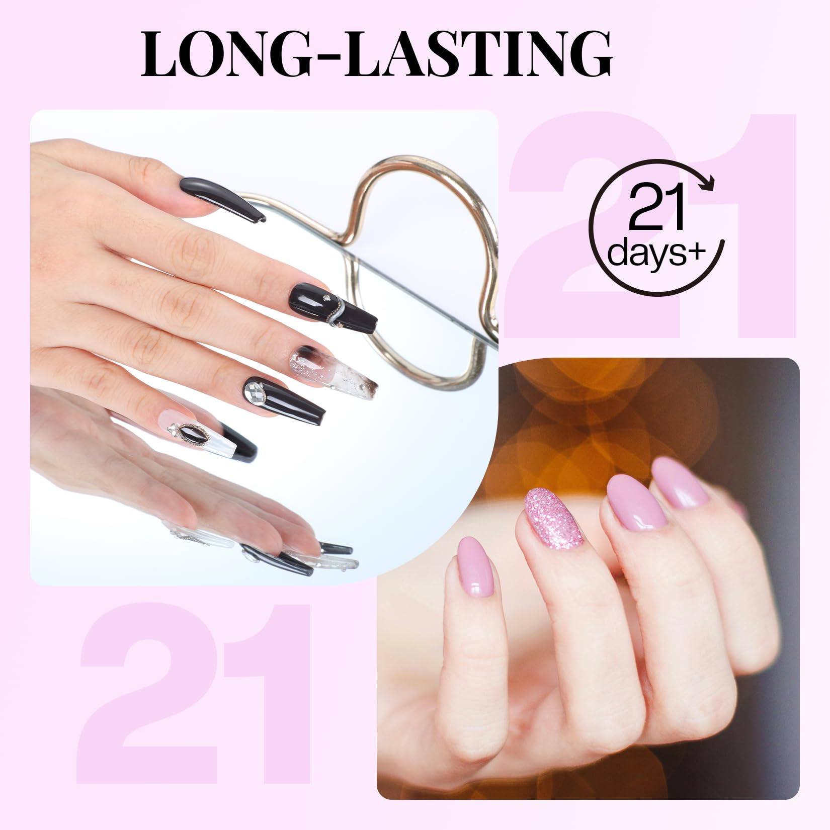 Morovan 5 In 1 Gel And No-Wipe Top Coat: Nail Glue Gel For Nail Tips Clear And Acrylic Nails Base Gel Long-Lasting Clear Glossy