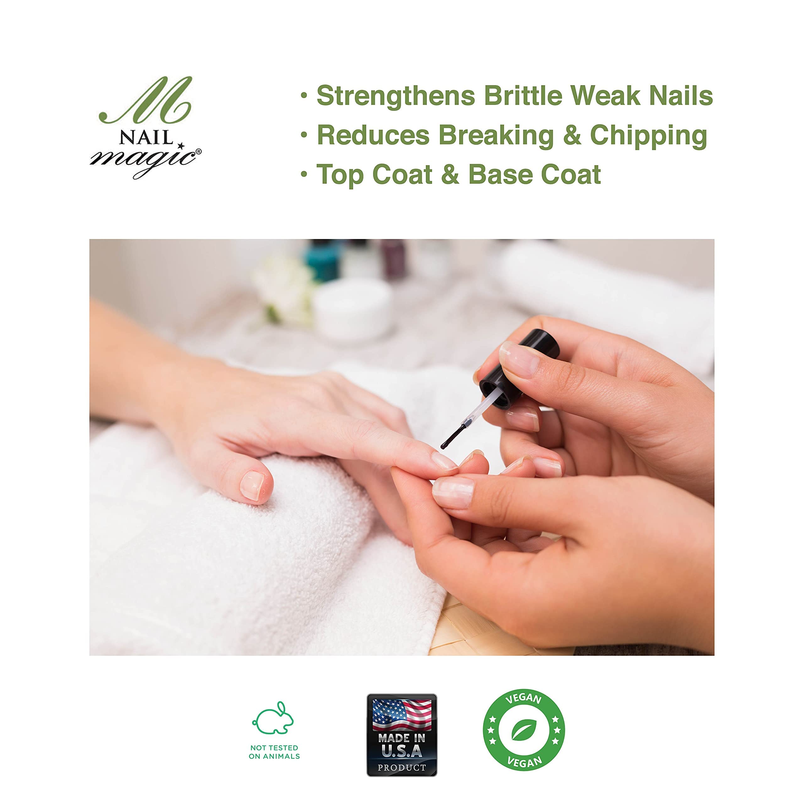Nail Magic Strong Botanical Nail Strengthener,Conditioner w/horsetail, rich in silica, nutrients, vegan, cruelty free, helps spl