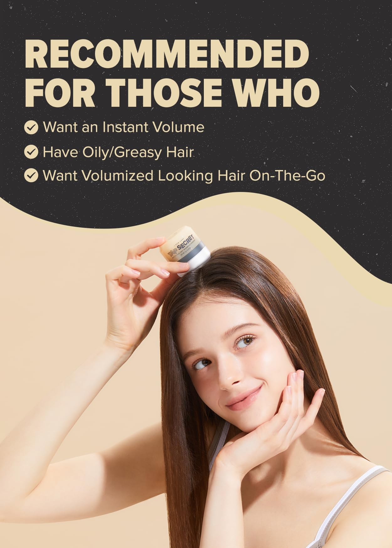 I Dew Care Dry Shampoo - Tap Secret Trio Gift Set, With Black Ginseng, Non-Aerosol, Benzene-Free,Powder, Fuller Looking Hair, No