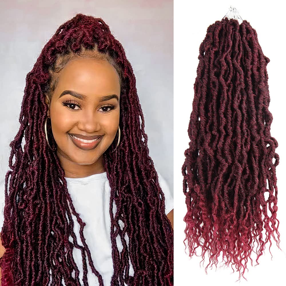 BOHOBABE 24 Inch New Faux Locs With Curly End 6 Packs Soft Locs Crochet Hair 72 Strands Long Natural Crochet Braids (6Packs,T118
