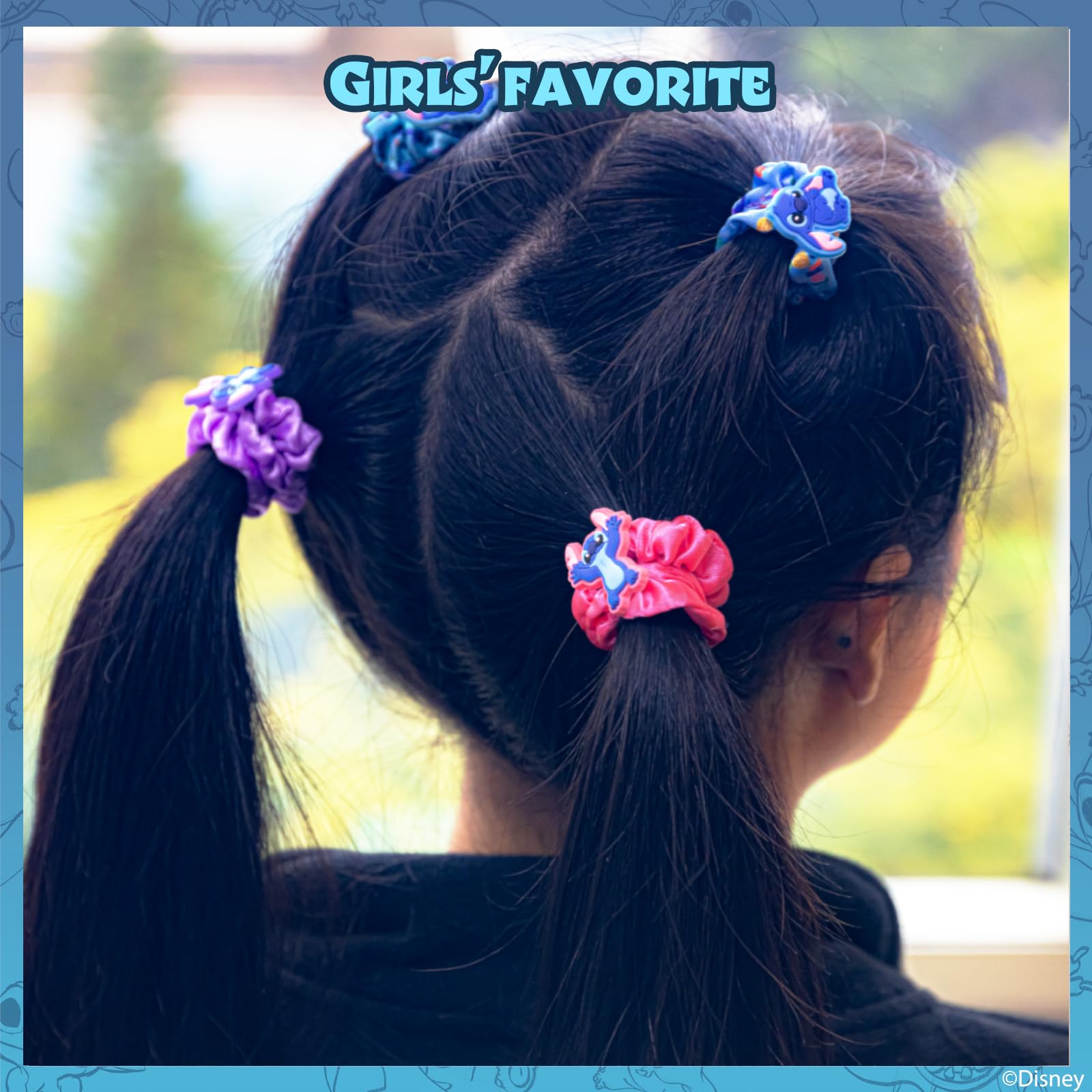 Stitch 6 Piece Hair Scrunchie Set, Hair Accessories for Girls, School Rewards Party Favors, Stocking Stuffer, Birthday Gift, Spa