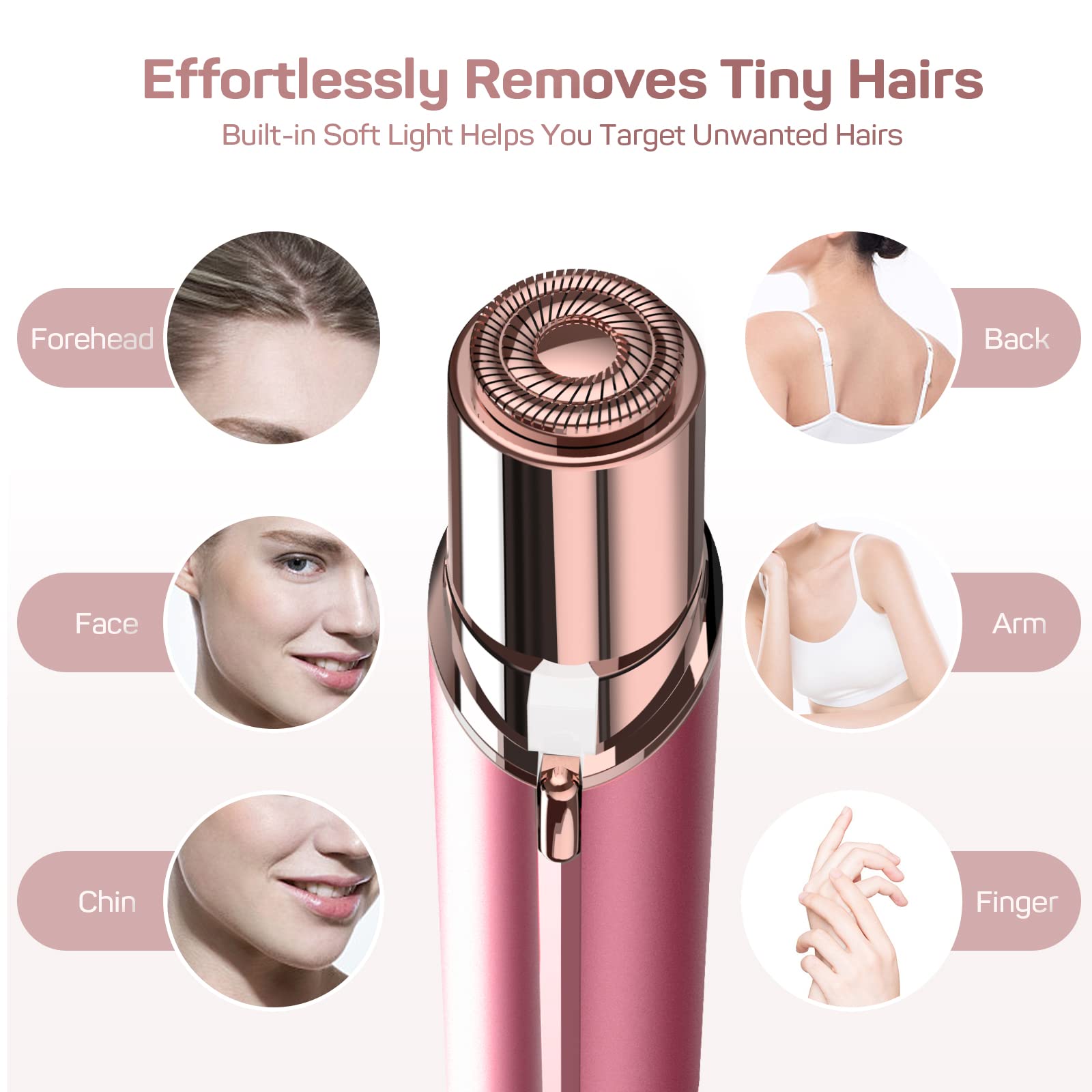 Gurelax Facial Hair Removal For Women, Flawless Facial Hair Remover, Electric Face Shaver, Painless Hair Removal Device For Lip,