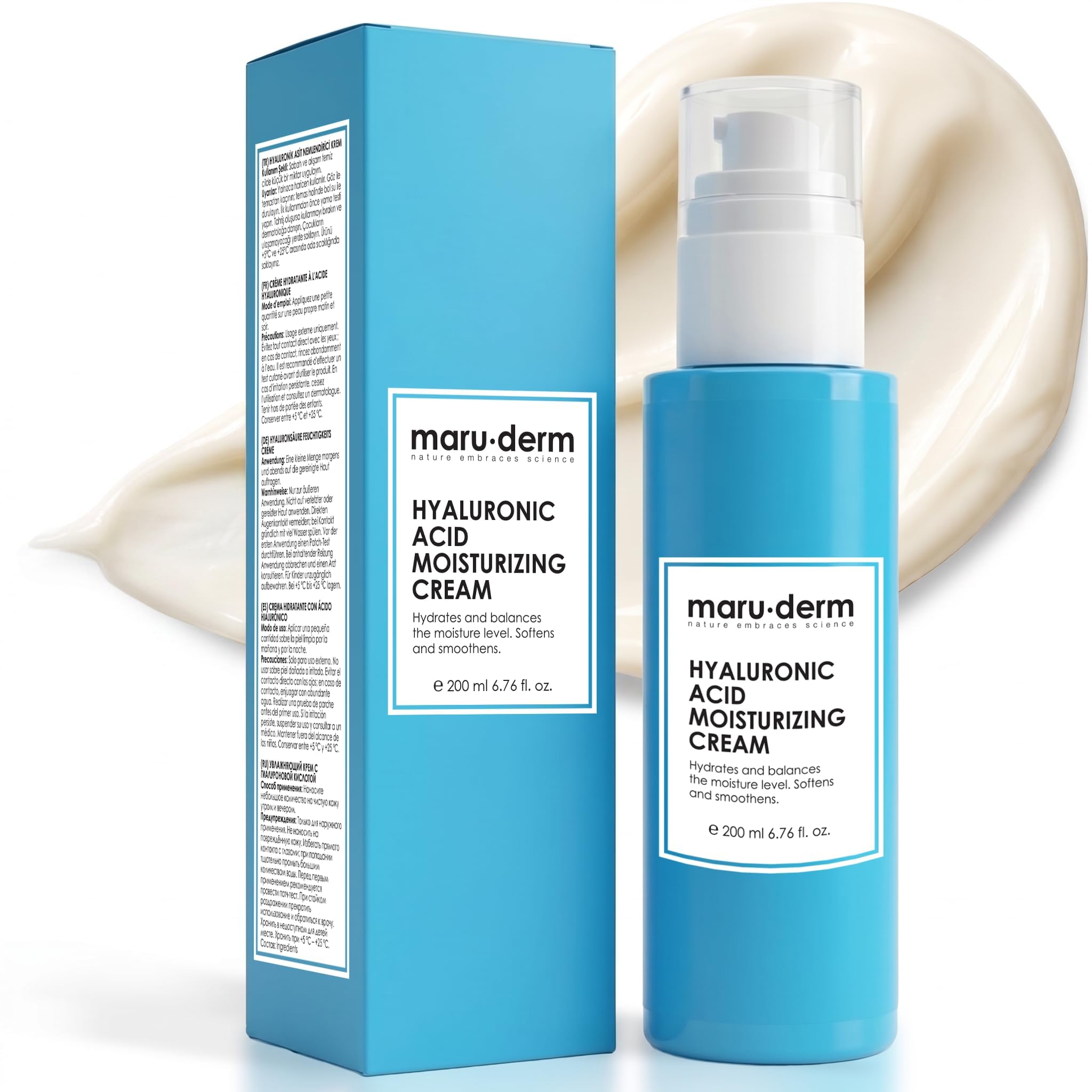 Maruderm Moisturizing Cream for Dry, Dehydrated & Rough Skin  Helps Replenish Lost Moisture & Support the Skin Barrier  Hyalur