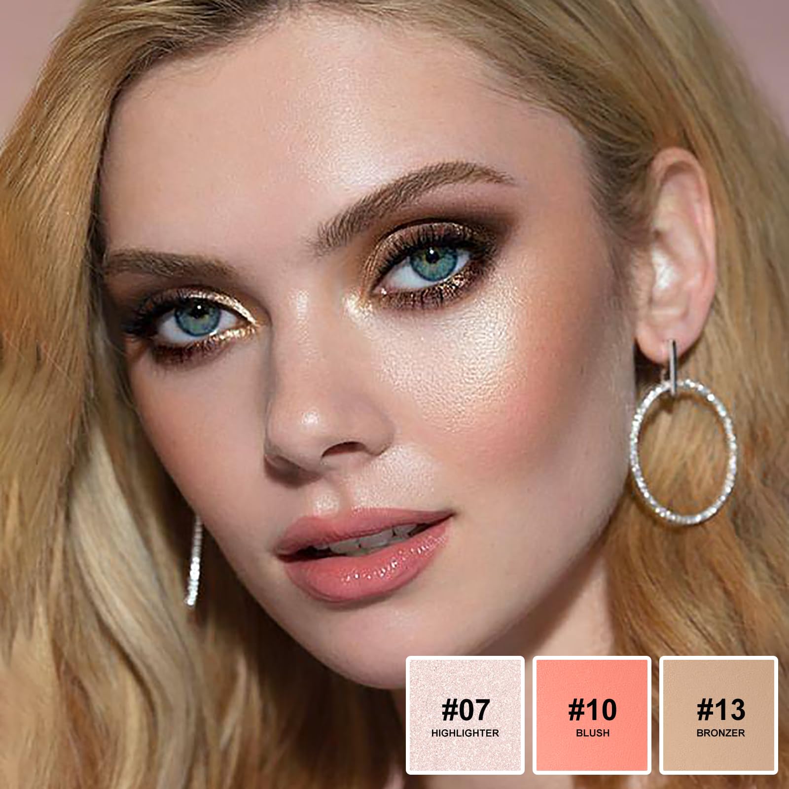 3Pcs Cream Contour Stick Makeup Kit, Shades with Highlighter Stick, Blush Stick and Bronzer Contour Stick for Sculpt the Cheeks,