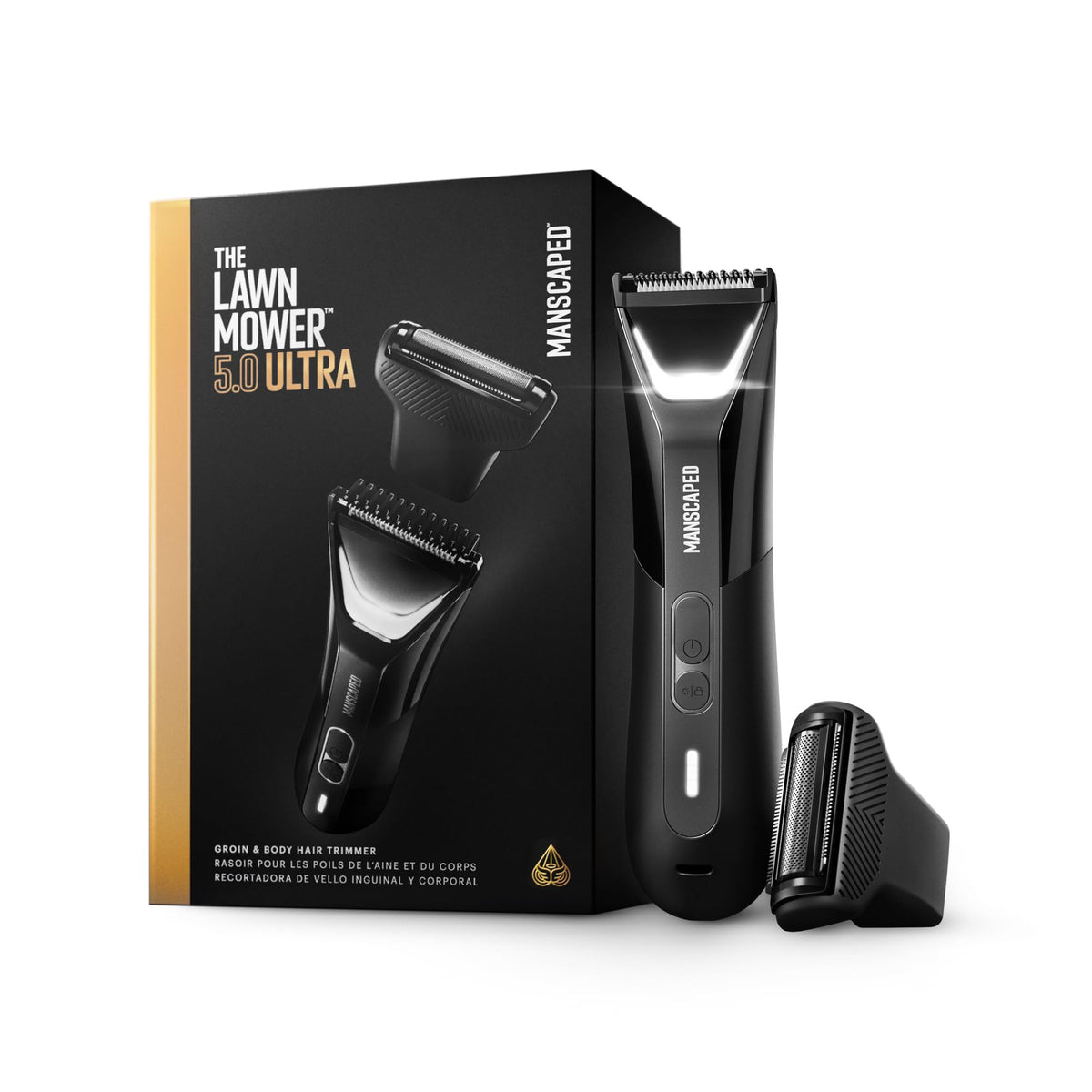 Manscaped The Lawn Mower 5.0 Ultra Groin & Body Hair Trimmer - Dual-Head Skinsafe Trimmer & Foil Blades, Waterproof Wet/Dry Groo