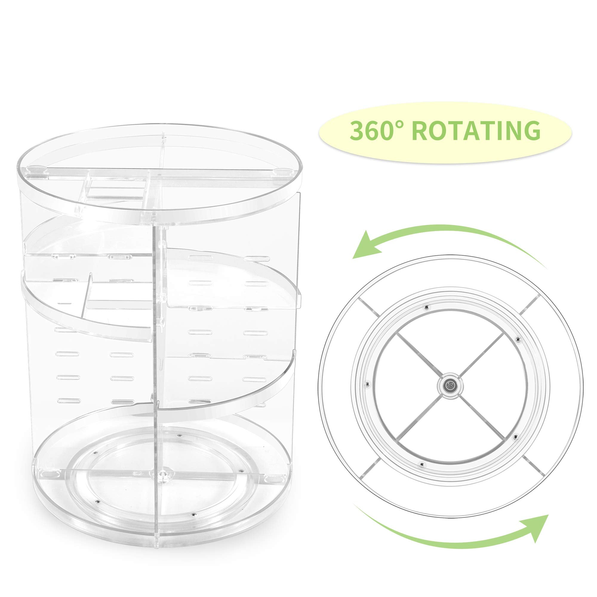 Coyaho 360 Rotating Makeup Organizer, Spinning Bathroom Organizer Countertop, Cosmetic Holder Shelf, Make Up Organizers And Stor