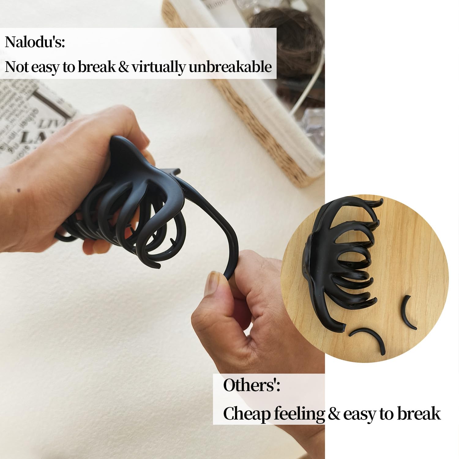Nalodu 5 Inch Extra Large Claw Clips, 13 Cm No Slip Leopard Unbreakable Xl Big Hair Clips For Thick Long Curly Hair, 2 Pack