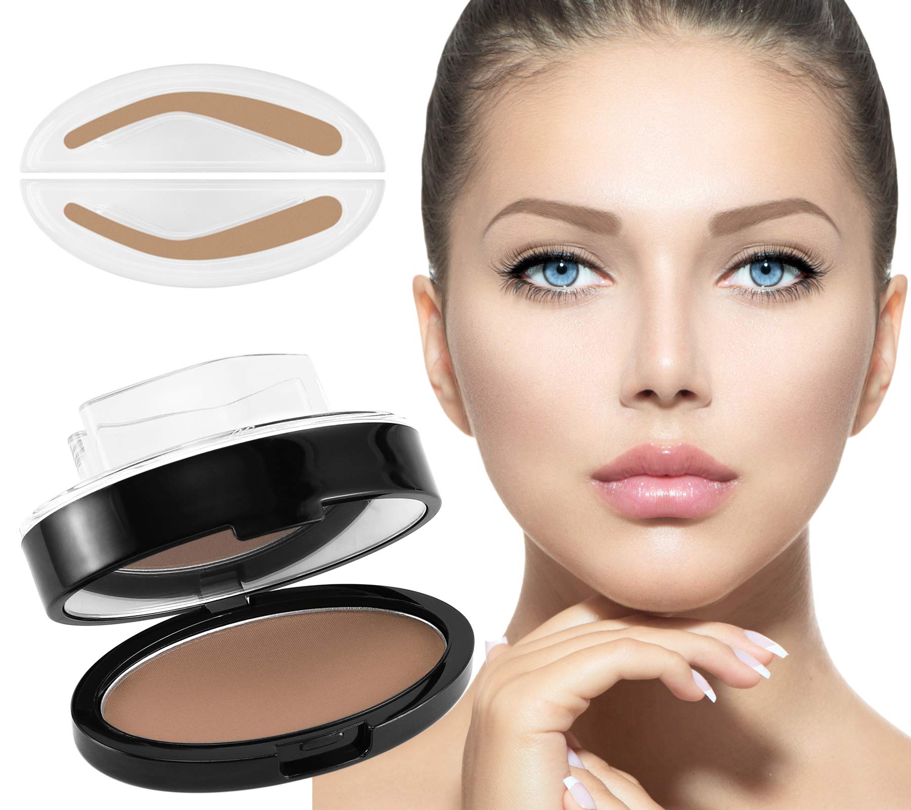 Boobeen Eyebrow Seal Stamp Powder - Waterproof 3 Seconds Eye Make Up Nature Coloring Kit - Creates Natural Looking Brows For Mak