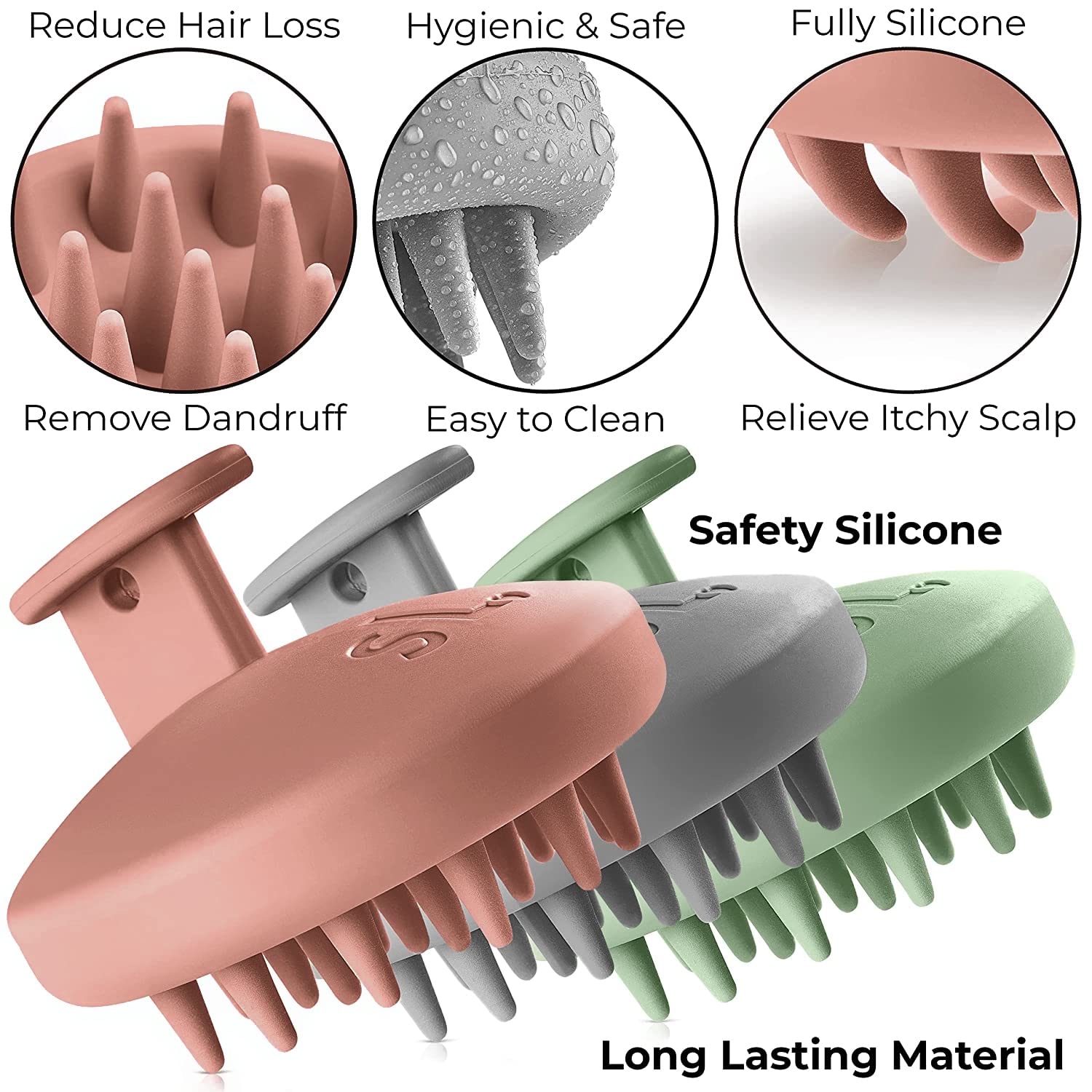 Scalpluv | Scalp Massager Hair Brush, 3 In 1 Hair Massager, Exfoliator, Promotes Hair Growth, Dandruff Treatment, Waterproof Sho