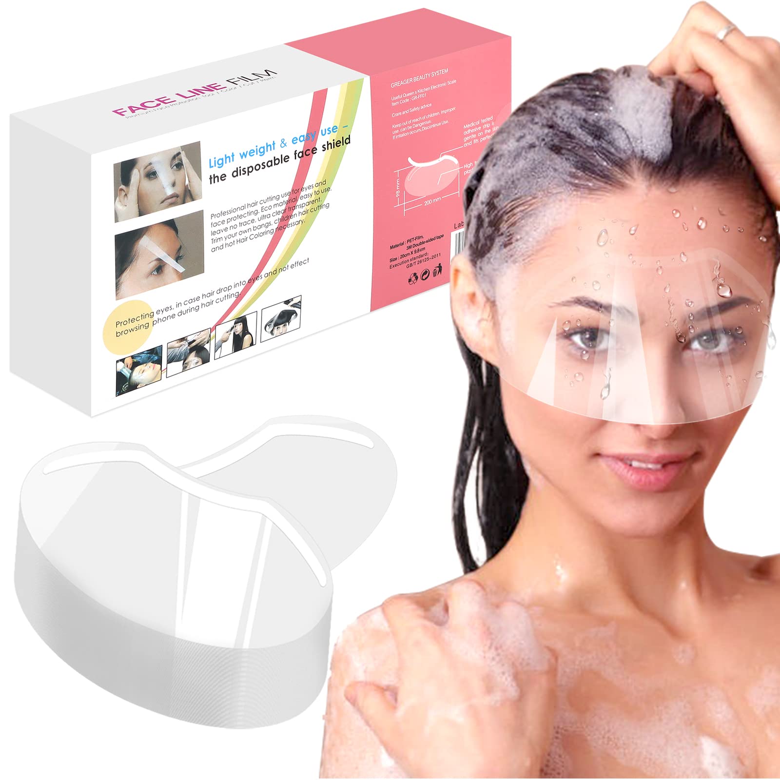 300 Pcs Shower Face Eye Shields Ebanku Microblading Permanent Makeup Shower Visors For Adults Disposable Plastic Face Shields Fo