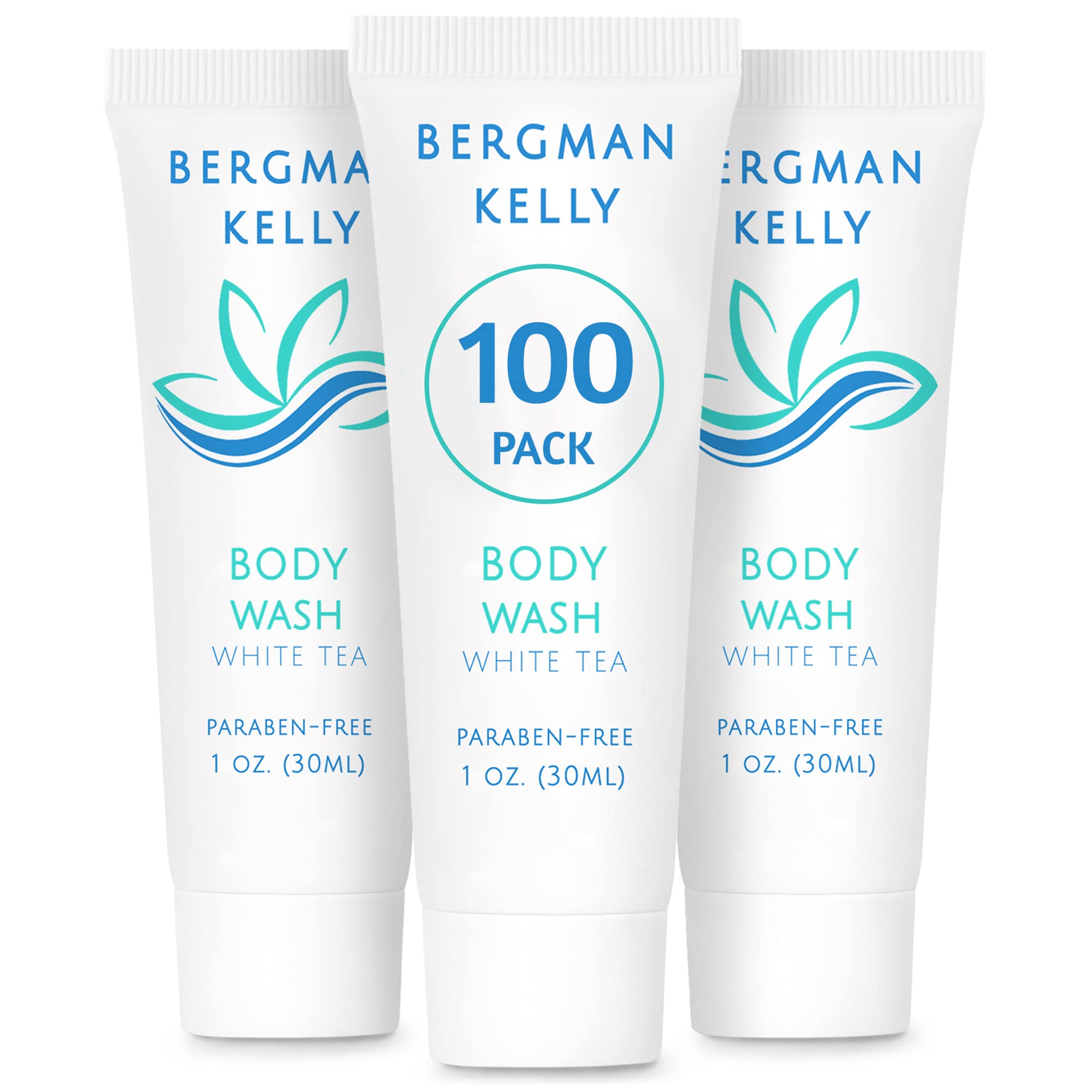 Bergman Kelly Travel Size Body Wash (1 Fl Oz, 100 Pk, White Tea), Delight Your Guests With A Revitalizing And Refreshing Hotel B