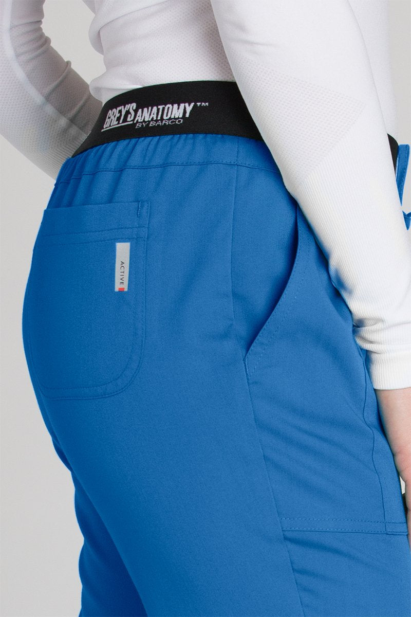 greys Anatomy 4275 3 Pkt Logo Waist Pant with Drawstring (New Royal, X-Small Petite)