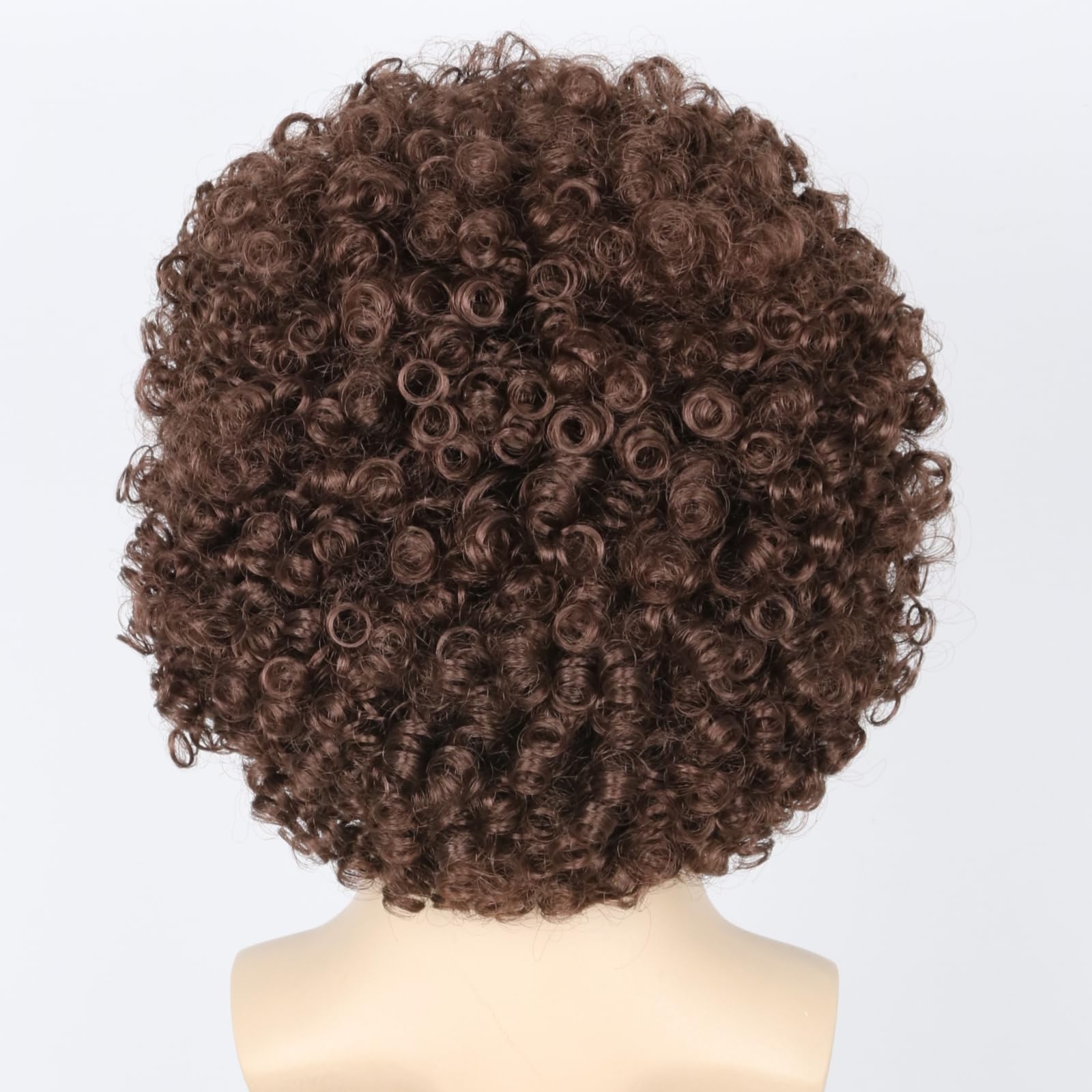 Topcosplay Men and Women Afro Wigs Brown Disco Hippie Wig Short Halloween Costume Wigs