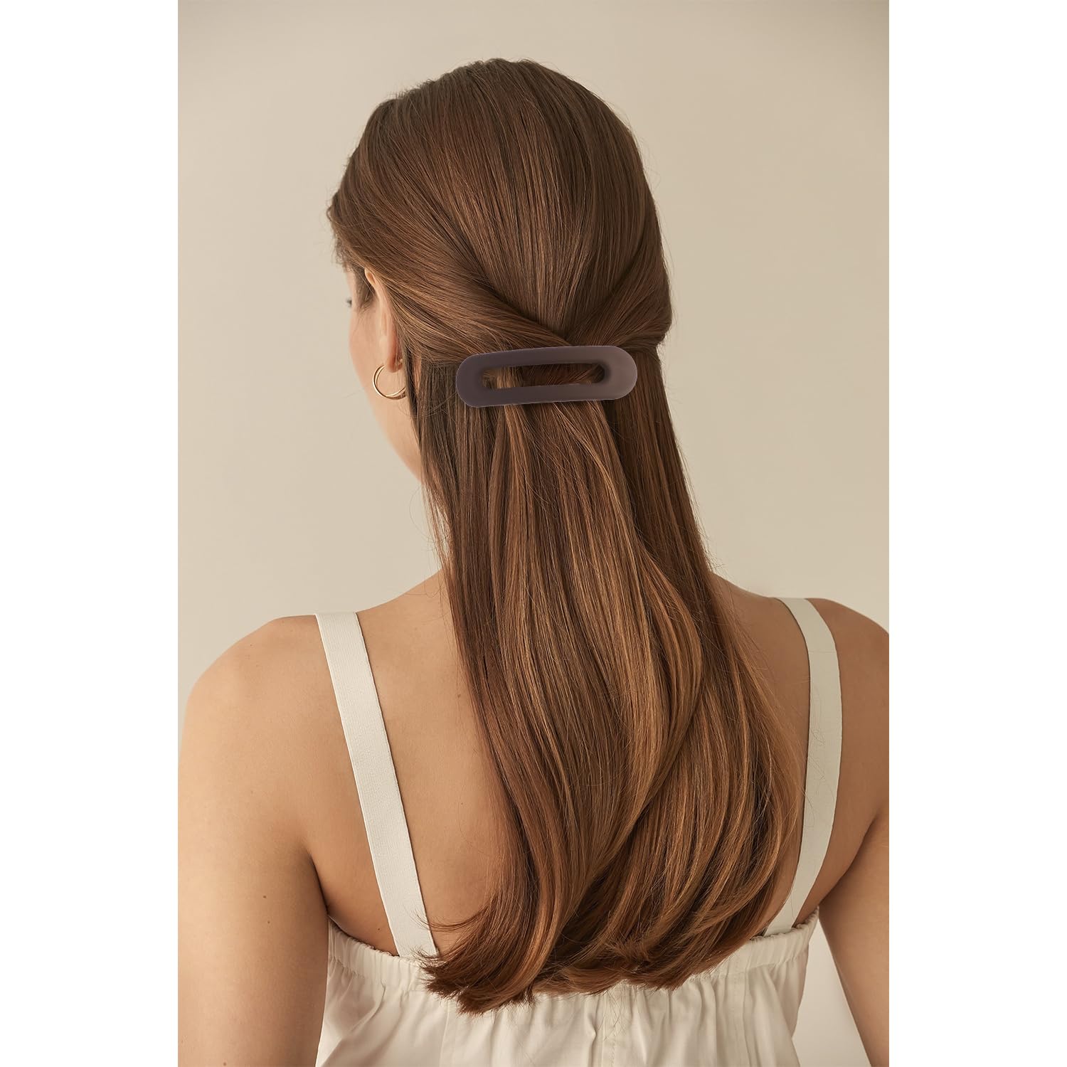 Atoden Flat Barrettes Clips for Thick Thin Fine Hair 4Pcs Large French Barrette Matte Hair Slides Non Slip Strong Hold Clamps Vi