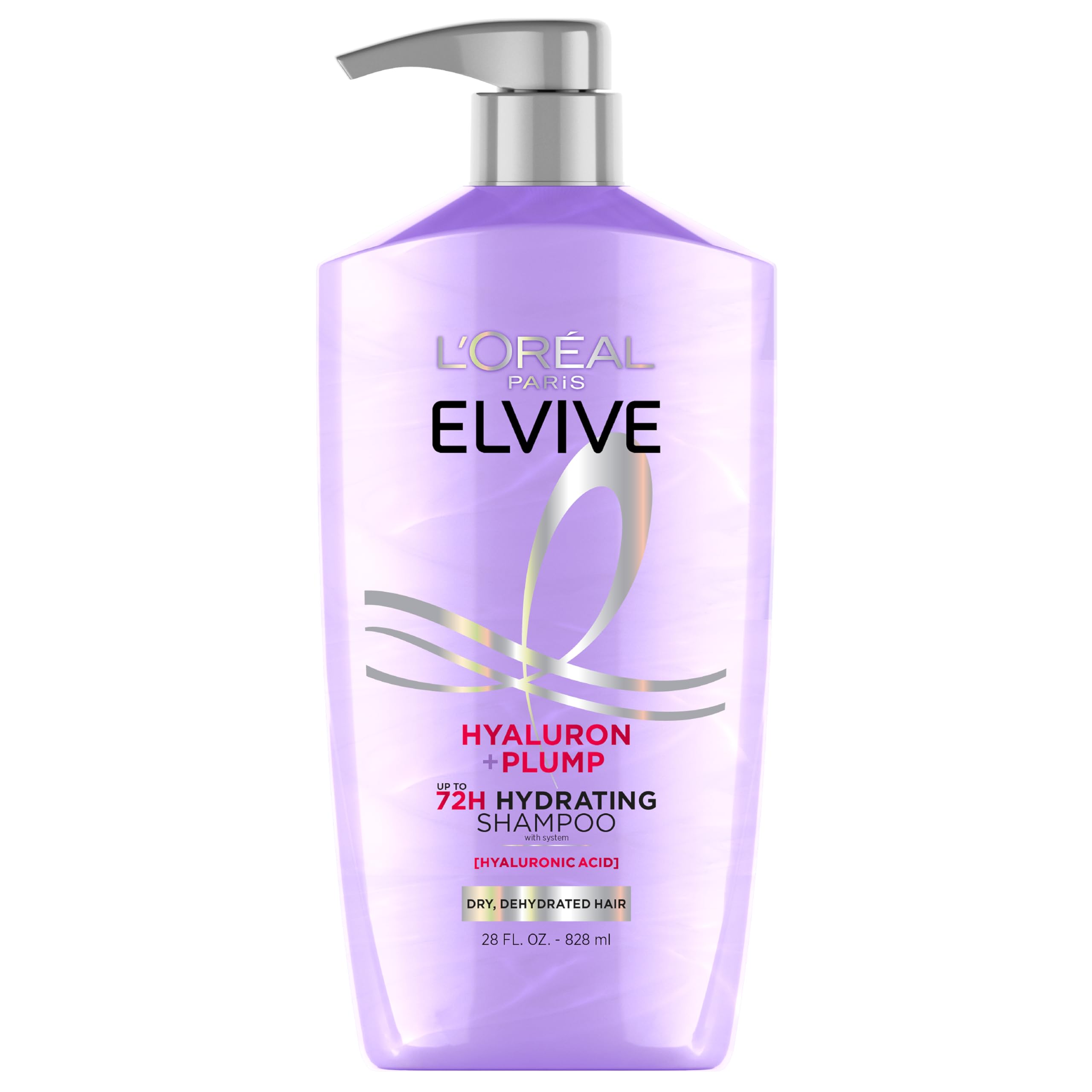 Loral Paris Elvive Hyaluron Plump Hydrating Shampoo For Dehydrated, Dry Hair Infused With Hyaluronic Acid Care Complex, Paraben-