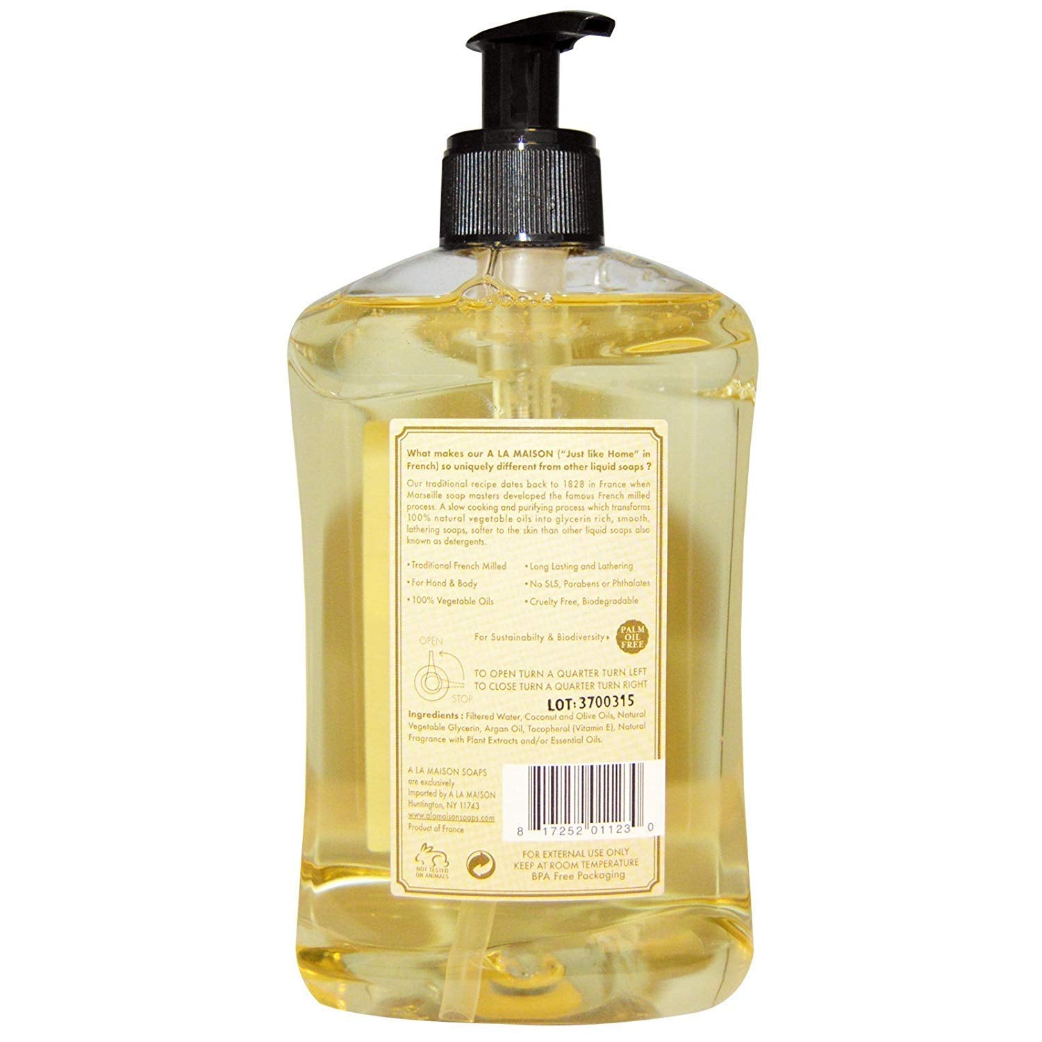A LA MAISON Liquid Soap, Sweet Almond, 16.89 Fluid Ounce