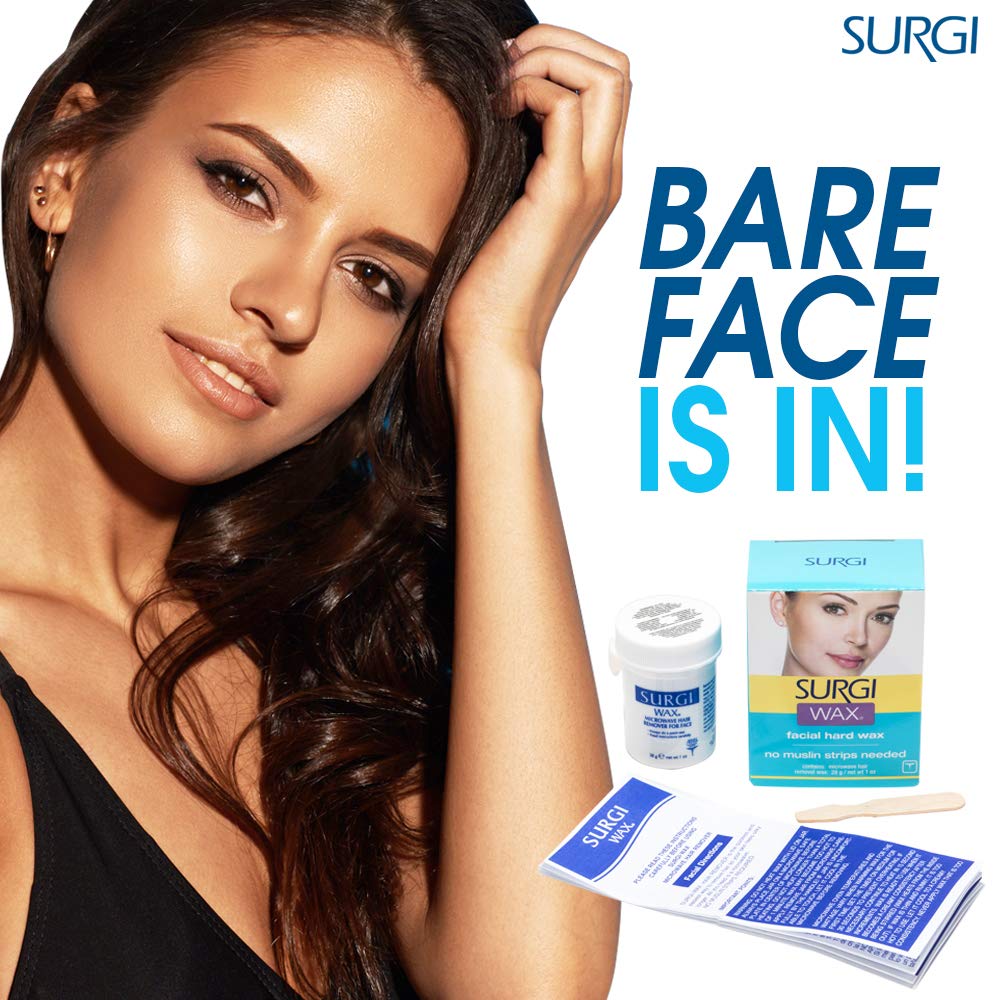 Surgi Microwave Facial Hard Hair Removal Wax 1 Oz, 2 Pack