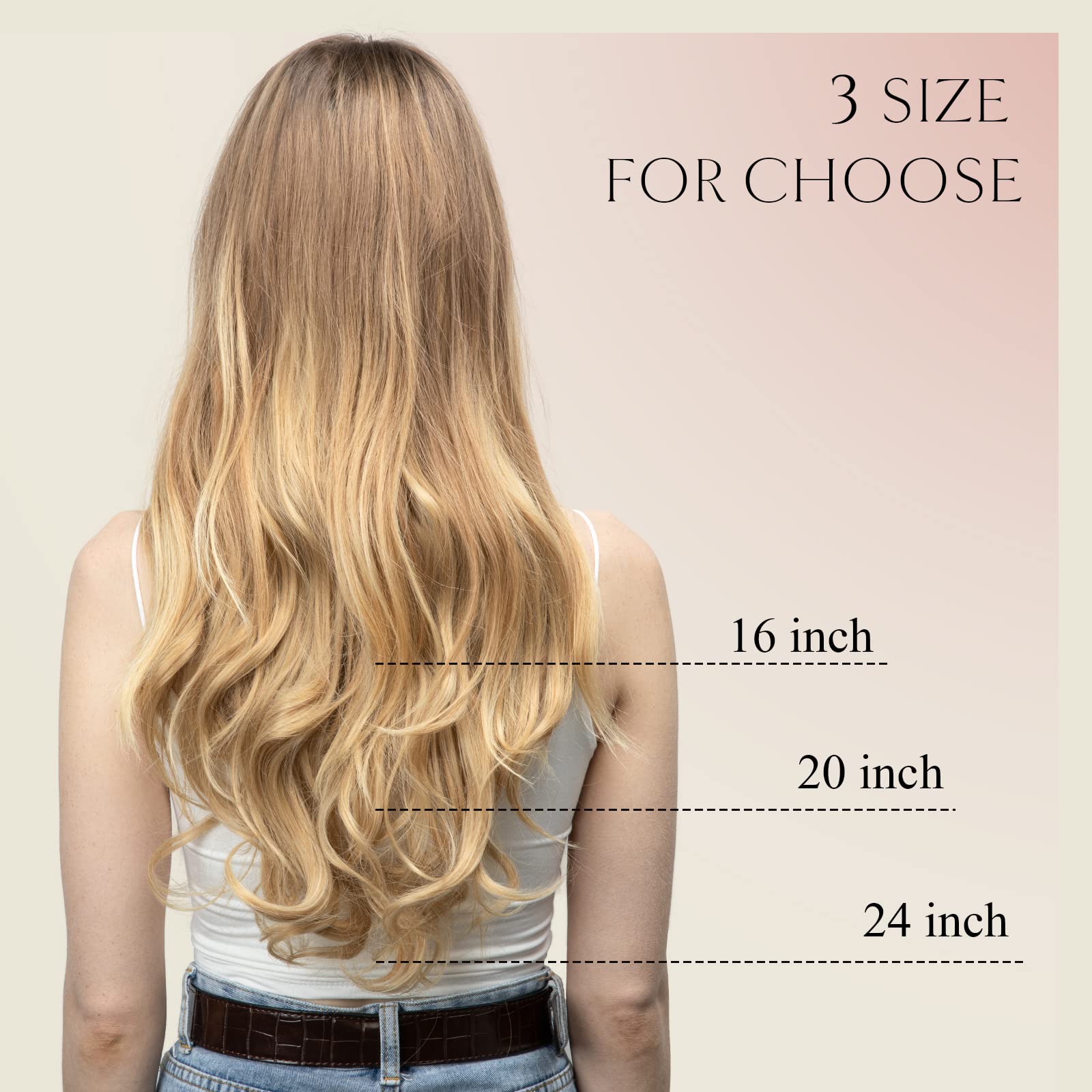 Sarla Dark Brown Clip In U Part Hair Extensions Full Head Long Curly Wave Synthetic Hairpiece For Women 24 Inch