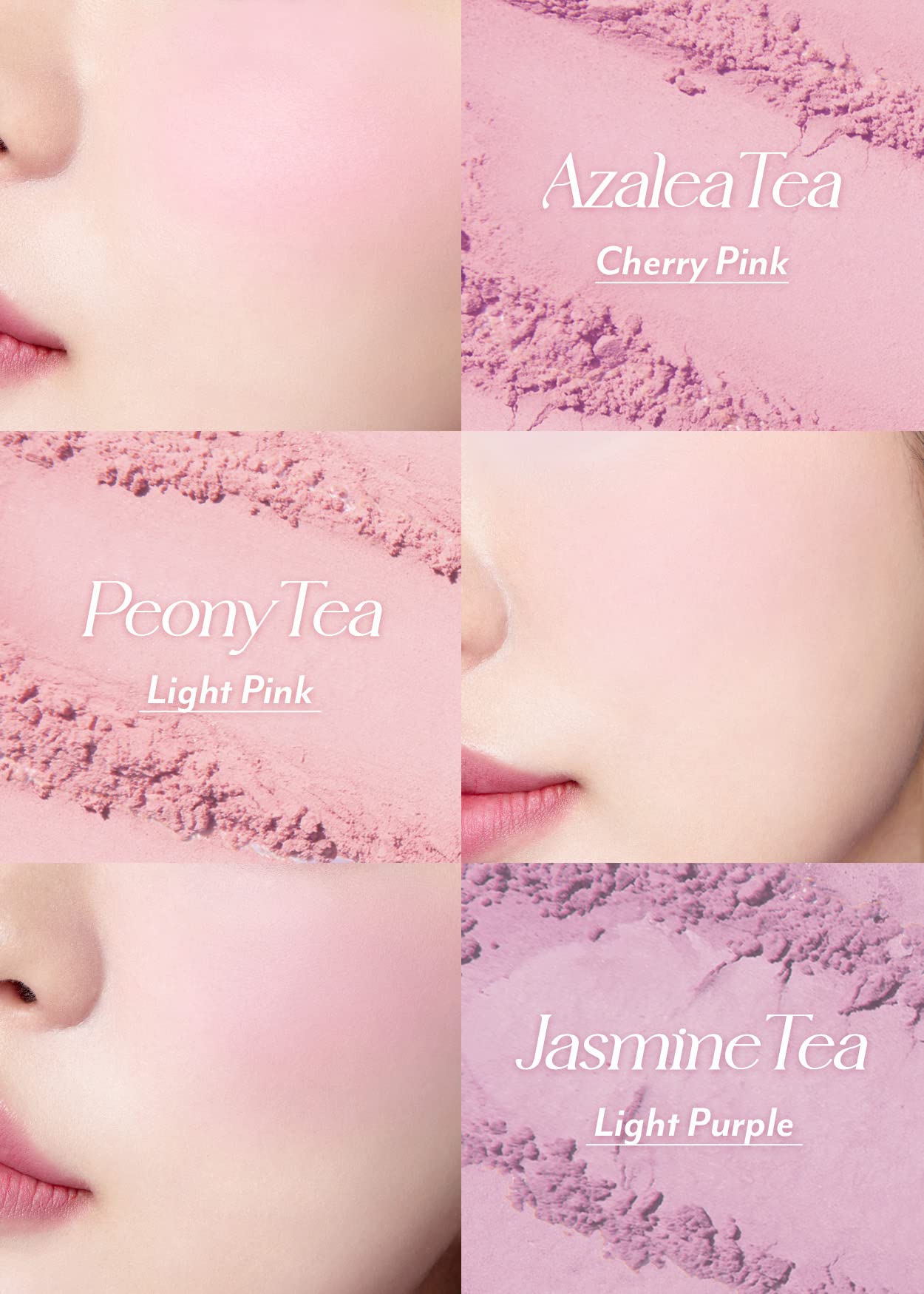I'M Meme Palette - Afternoon Tea Blusher | Blossom Tea Blended, Cool Tone Blush For Cheek, Soft Pink, Peach, Lavender, 3 Shades